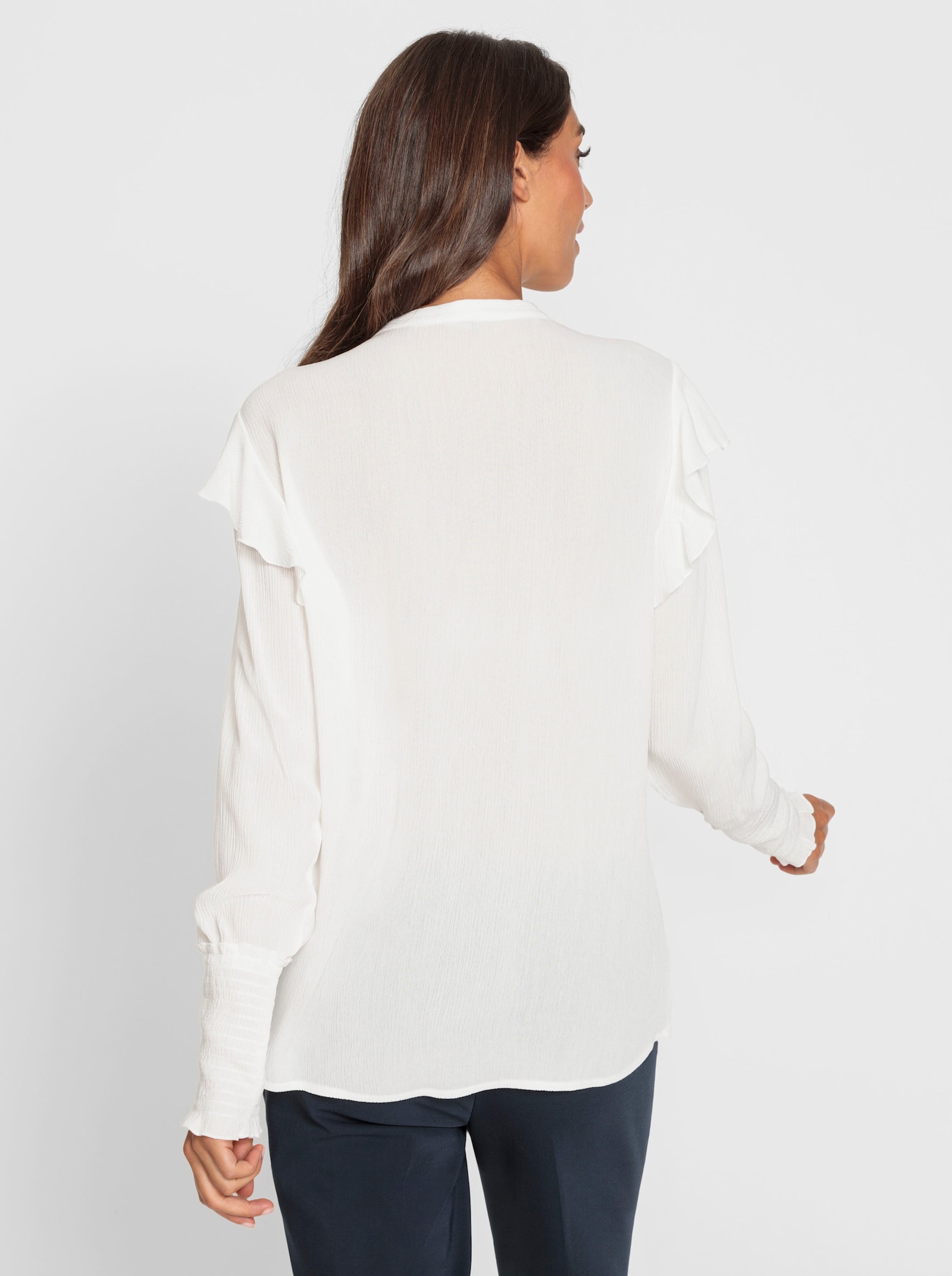 heine Schlupfbluse mit Volants an den Schultern - ecru