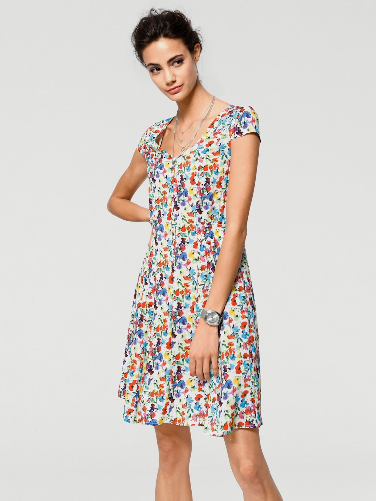 heine Jurk met print - wit-gekleurd