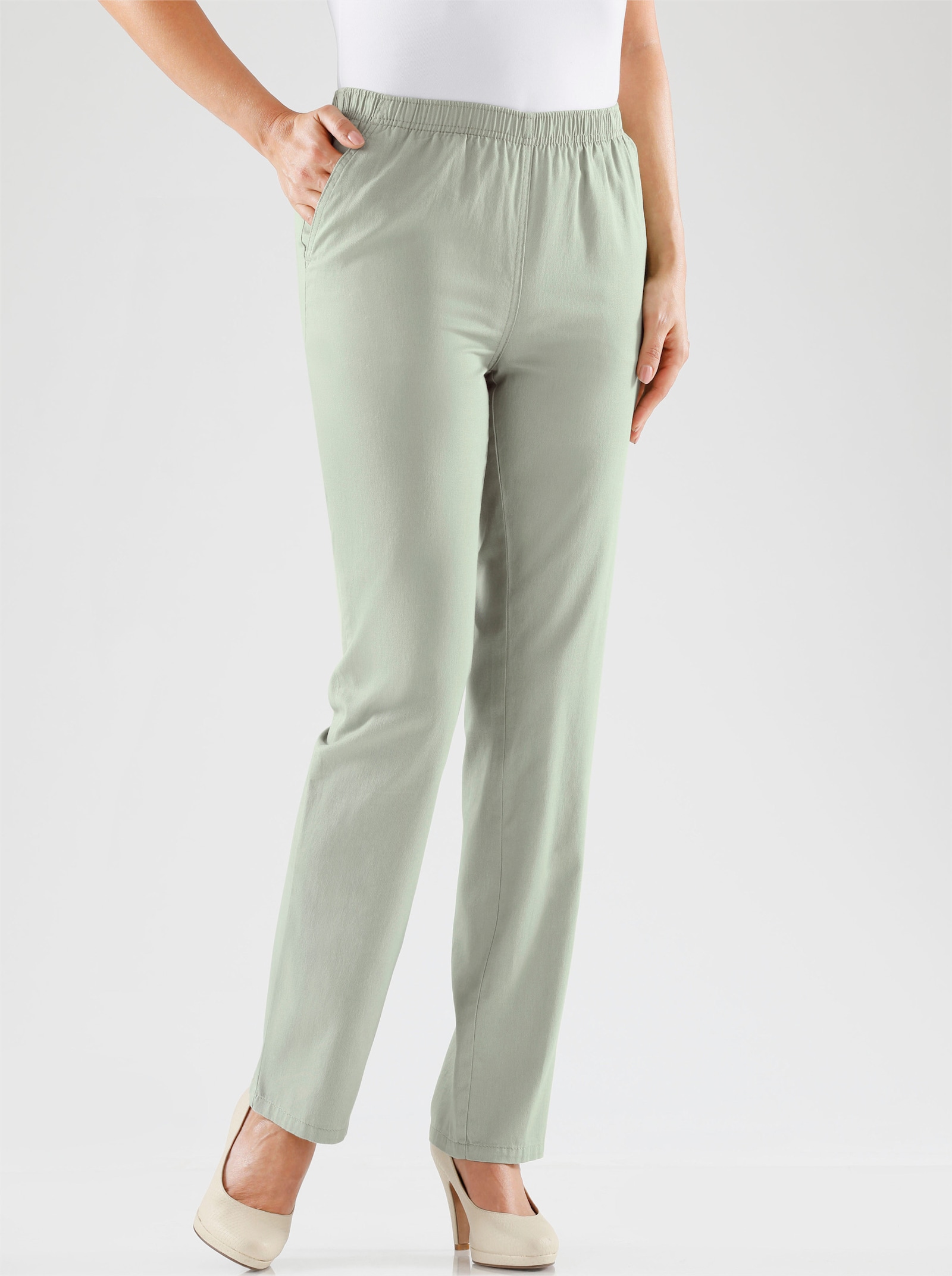 Schlupfjeans mit zwei Seitentaschen - schilf