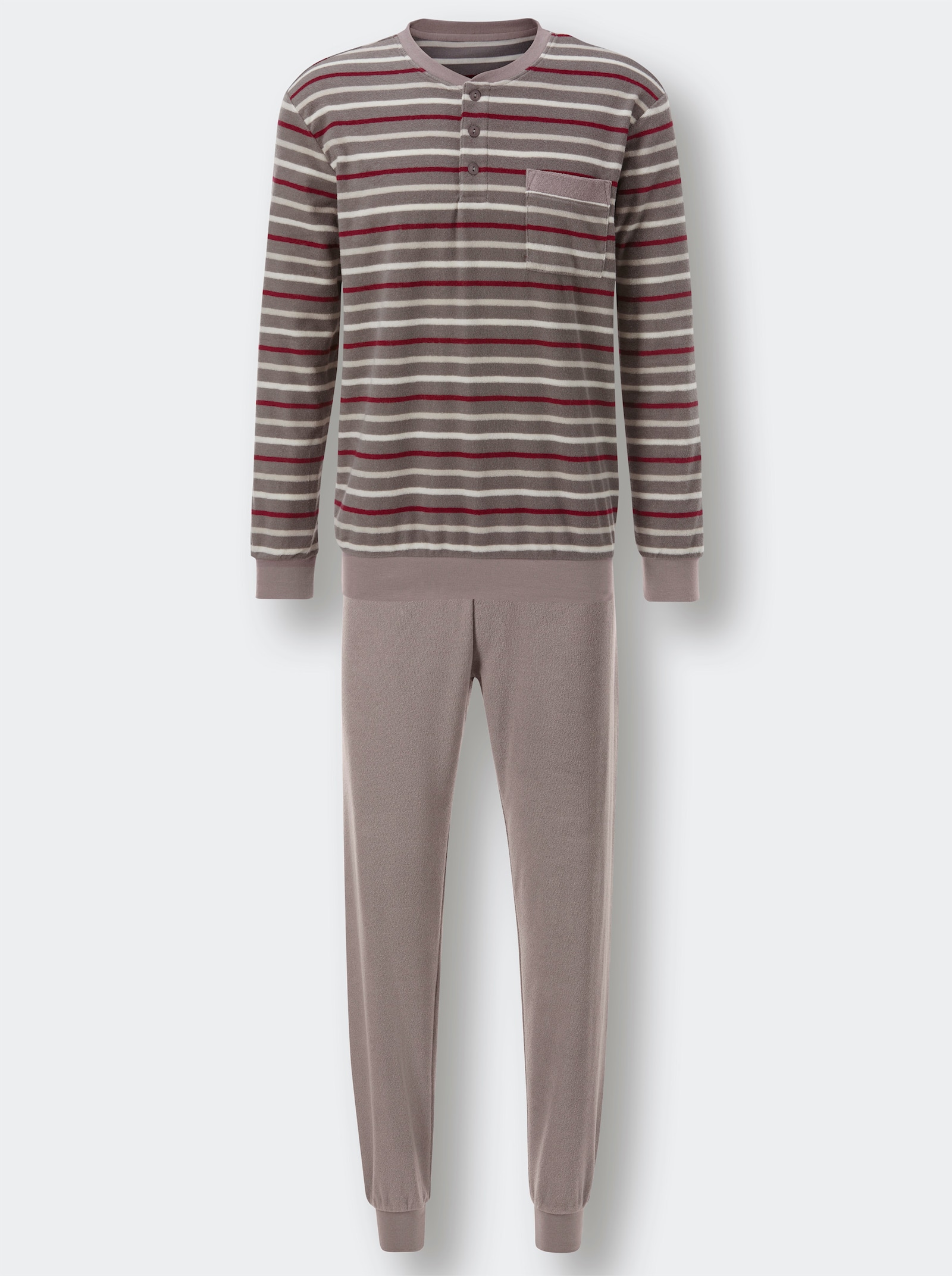 KINGsCLUB Pyjama - grijs/bordeaux