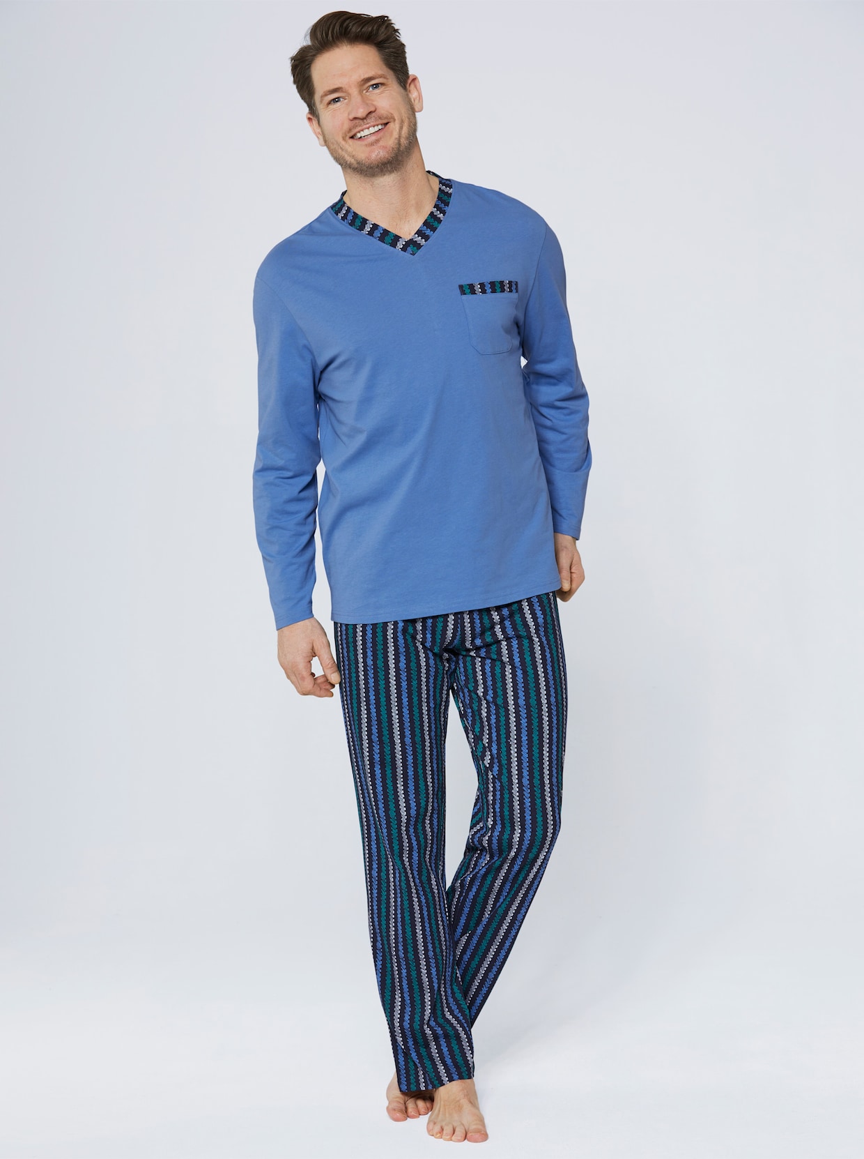 wäschepur men Pyjama's - blauw + marine