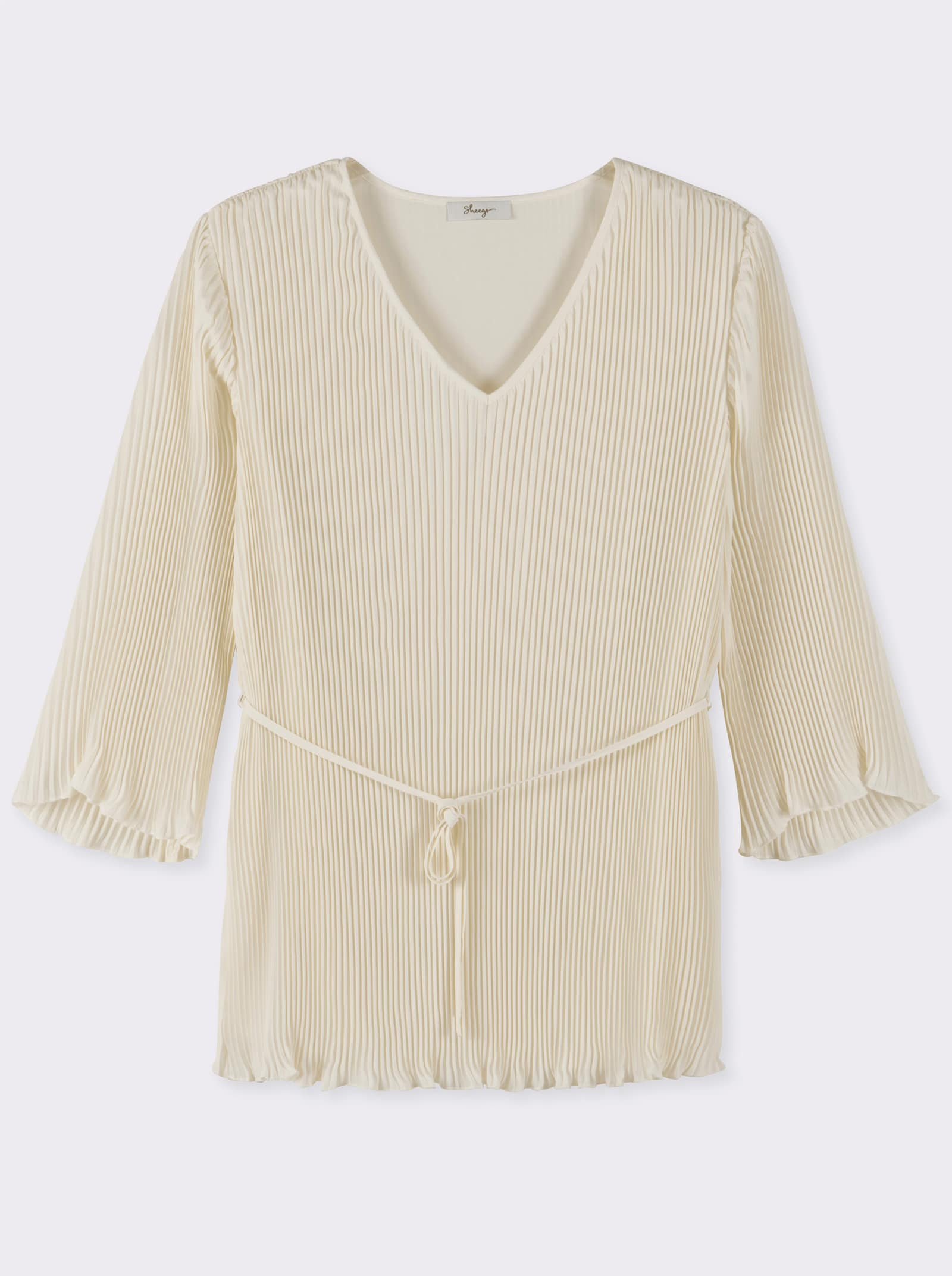 sheego Tunika mit Plisseefalten - champagner