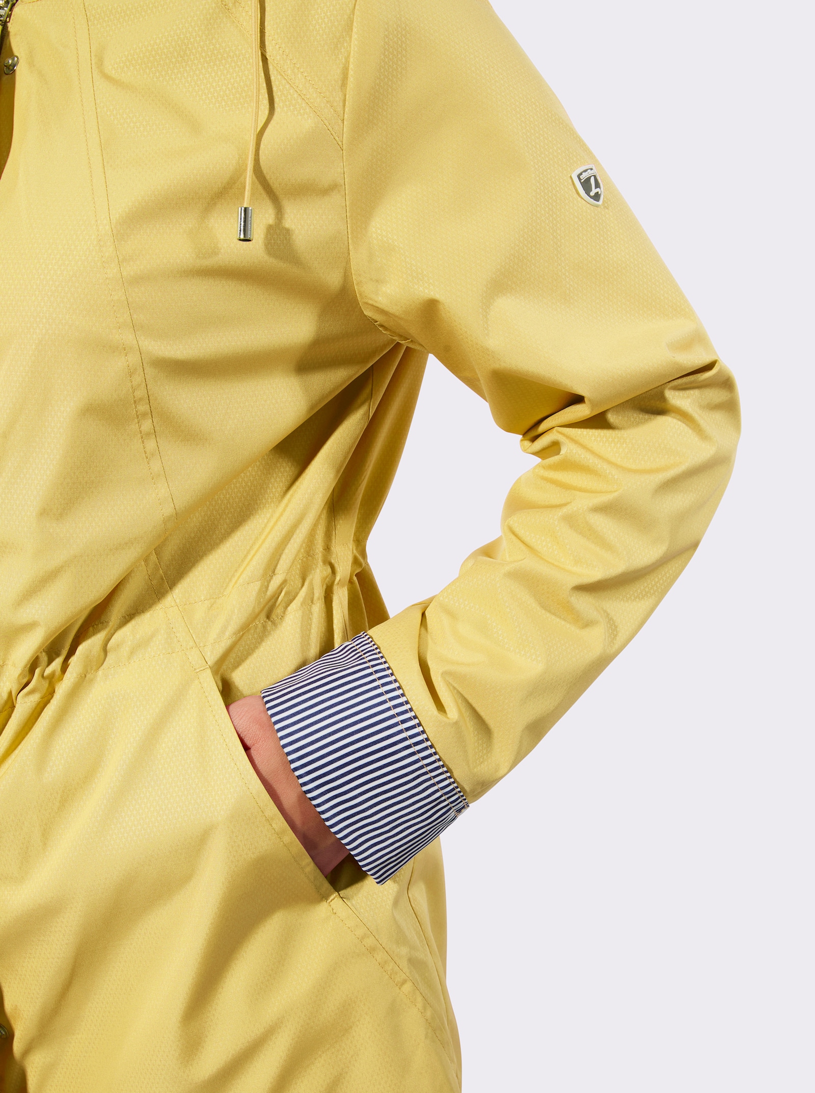 Übergangsjacke mit Streifen-Details - zitrone