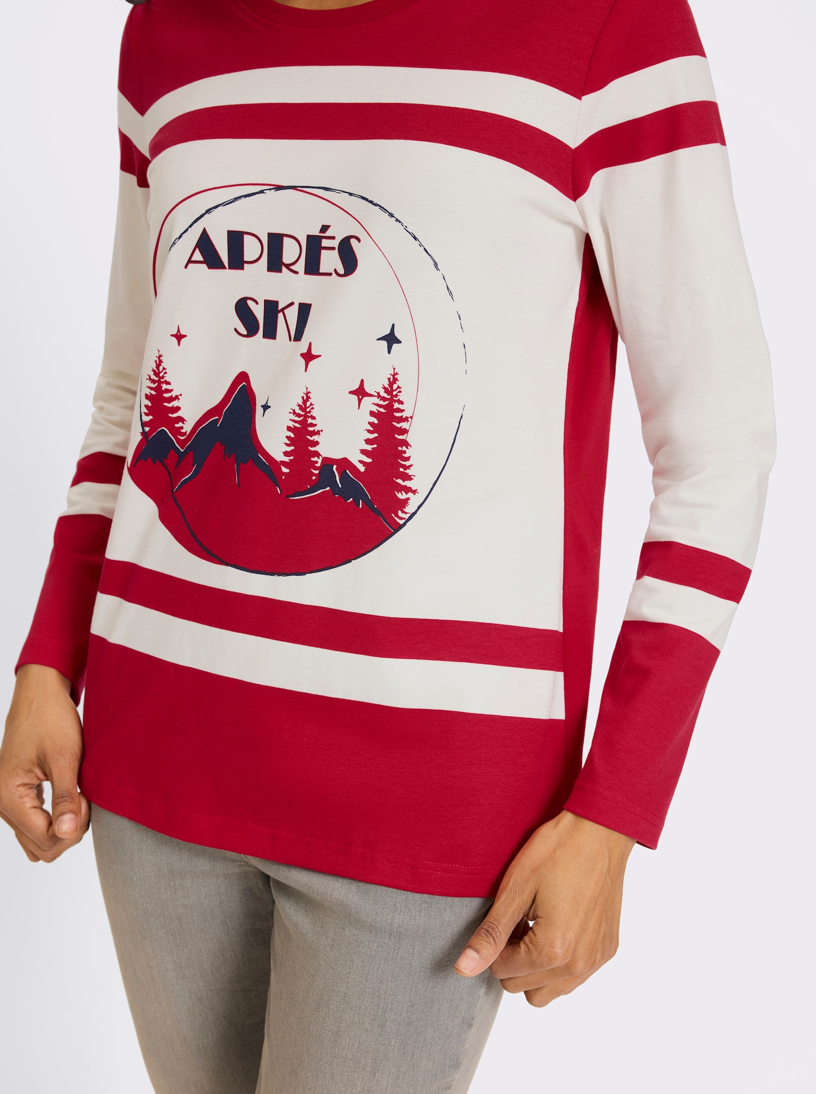 heine Langarmshirt mit Print-Motiv - rot-bedruckt