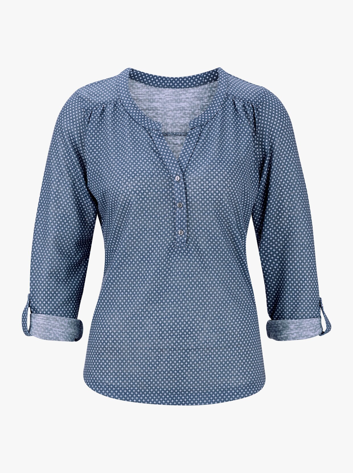 Shirt met 3/4-mouw - jeansblauw geprint