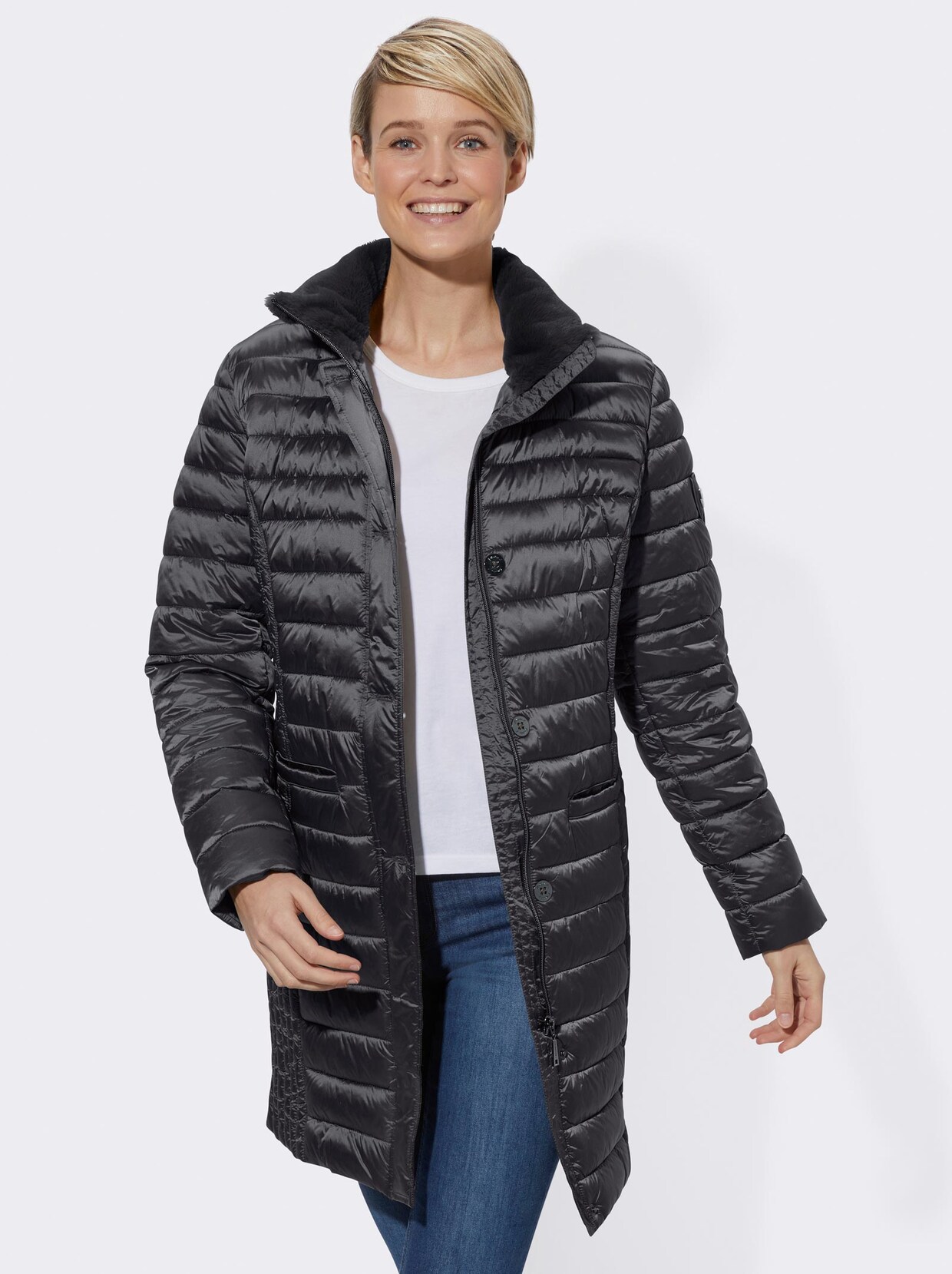 Longjacke - schwarz