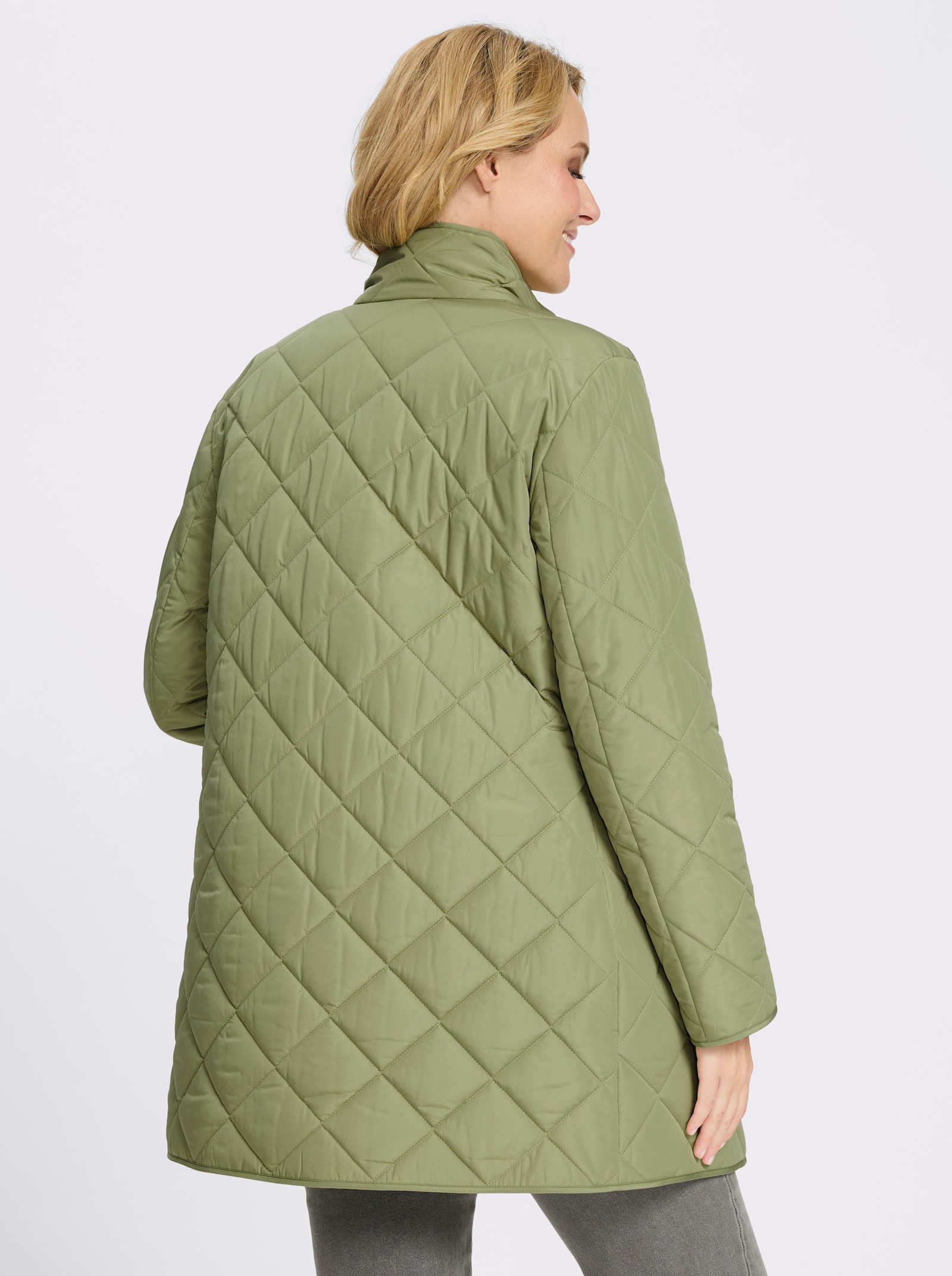 Longjacke mit quadratischem Steppmuster - schilf