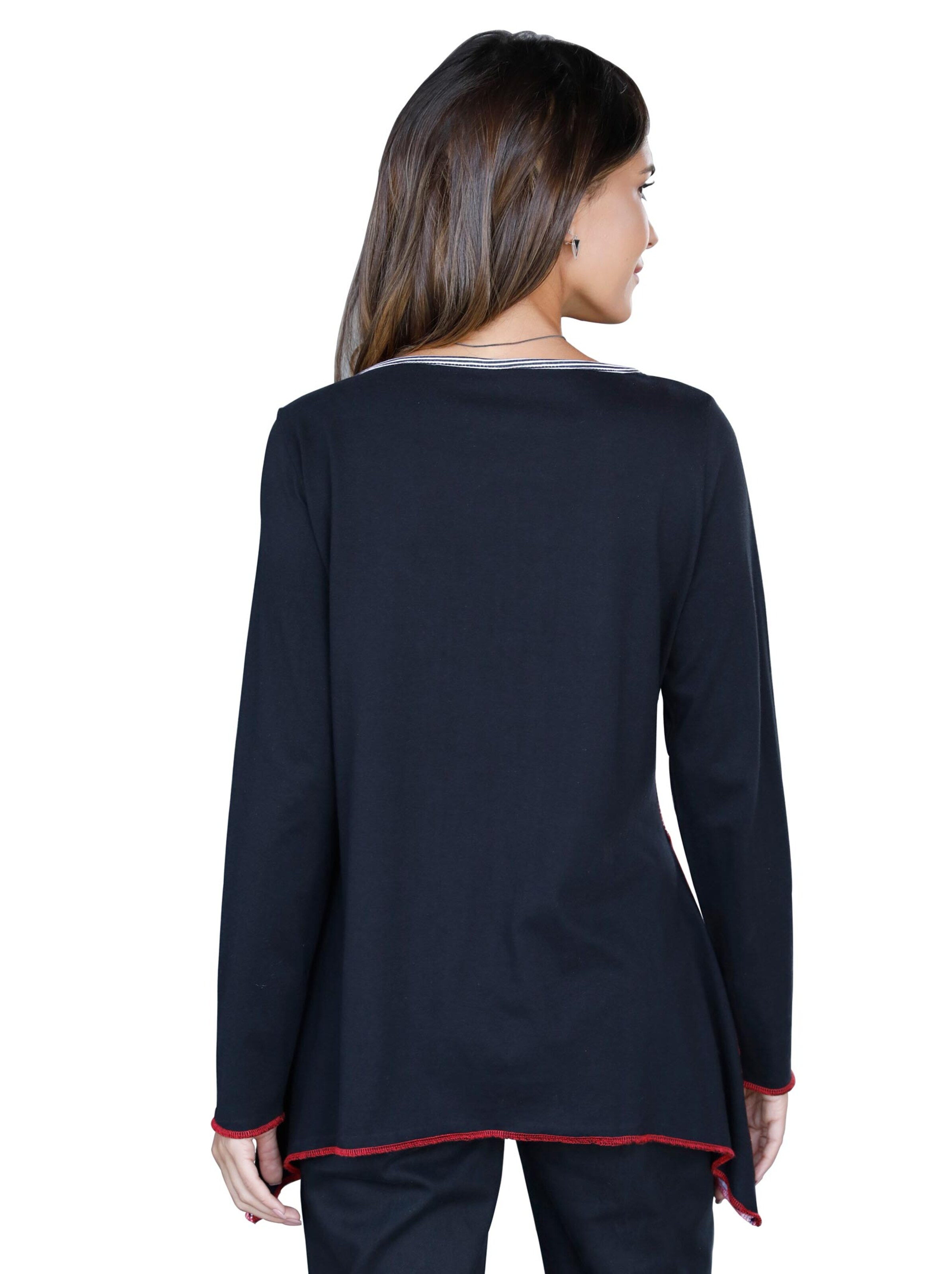 Shirt - schwarz-weiß-gemustert