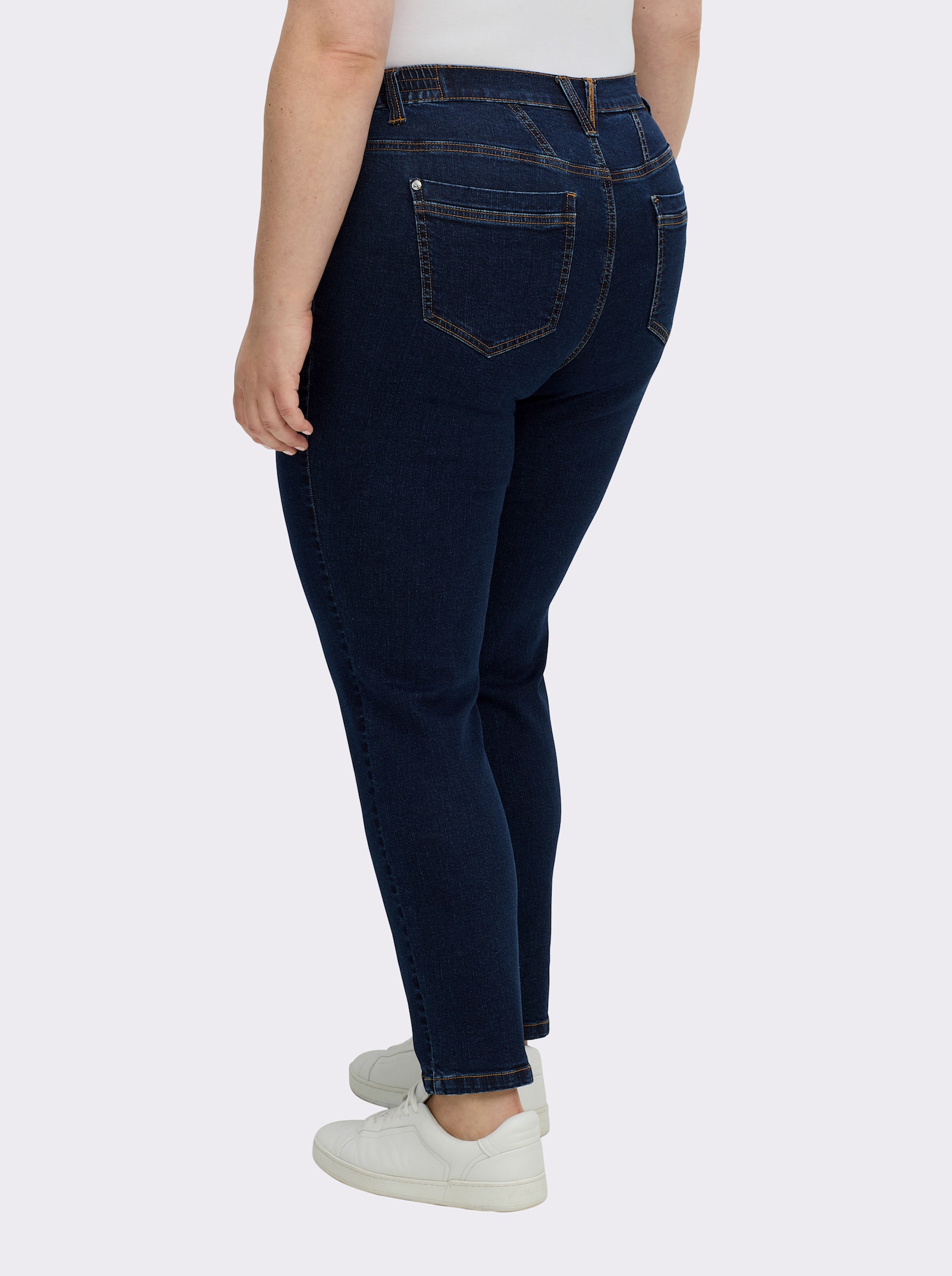sheego Jeans schmal, mit bequemem Oberschenkel - dark blue