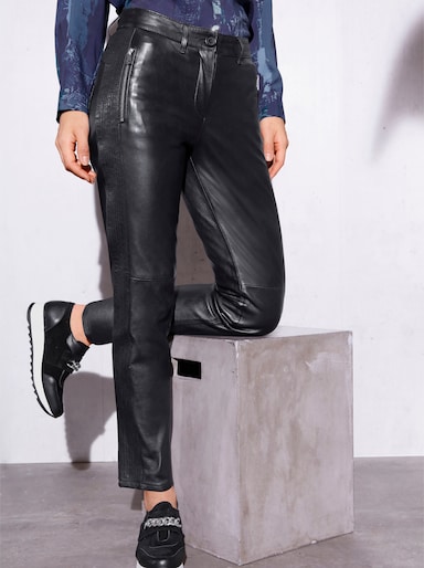 Mainpol Pantalon cuir agneau nappa - noir