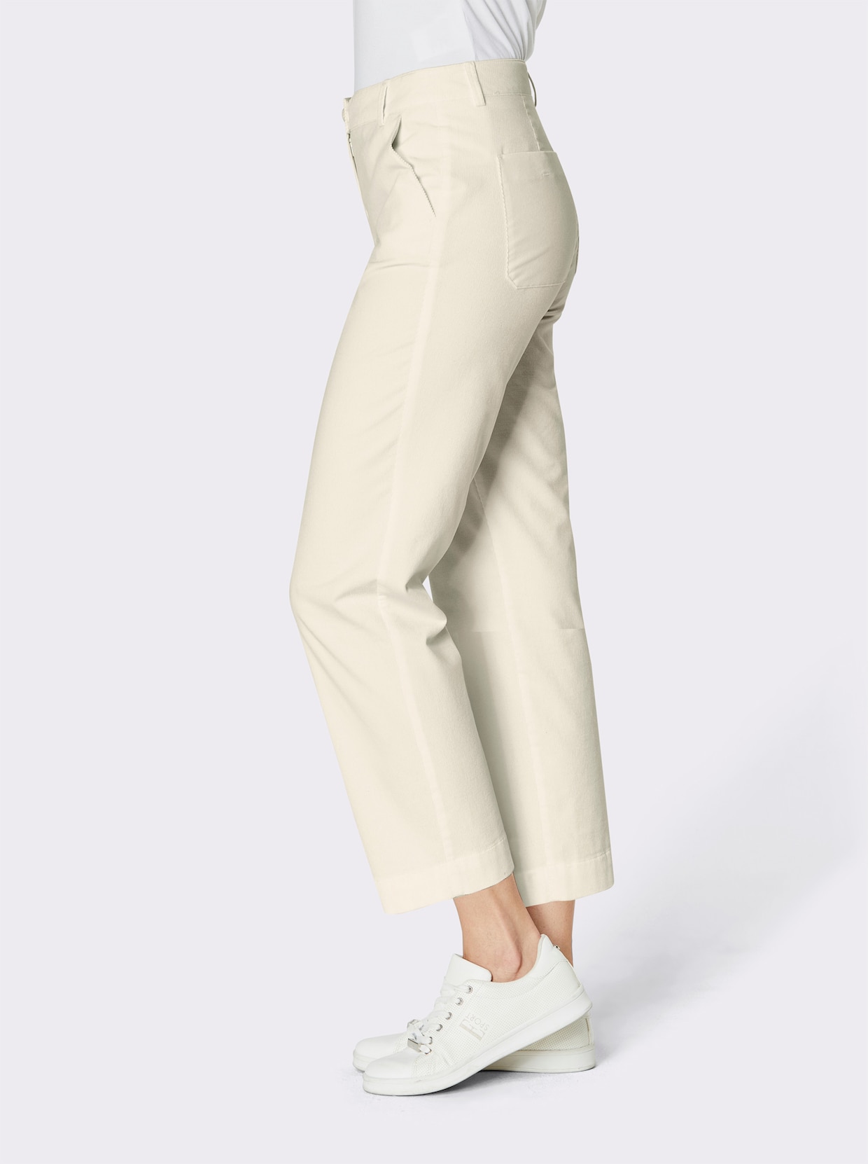 Stehmann Comfort line Pantalon velours côtelé coton/modal - écru