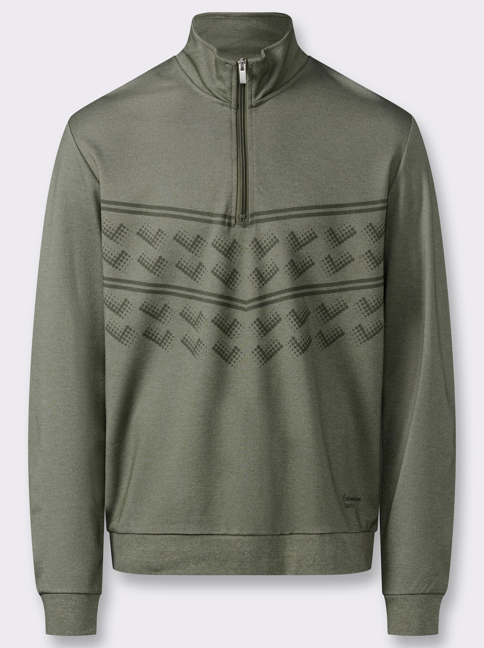 Catamaran Sports Funktionsshirt mit Reißverschluss - khaki-meliert