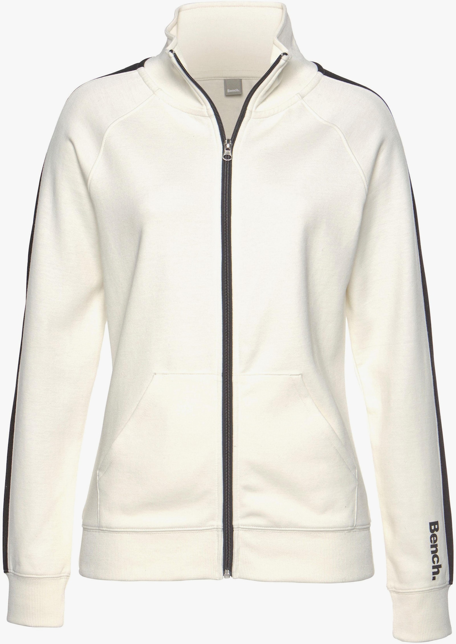 Bench. Loungewear Sweatjacke - ecru-schwarz