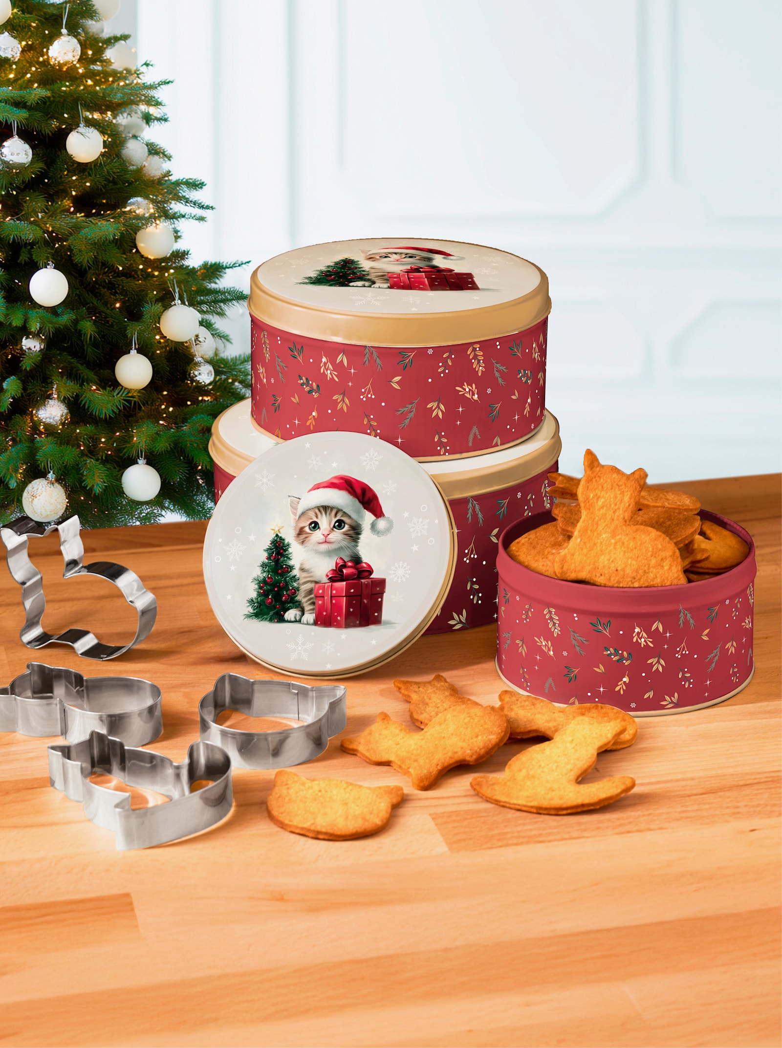 7tlg. Weihnachtsplätzchen Set - weiss