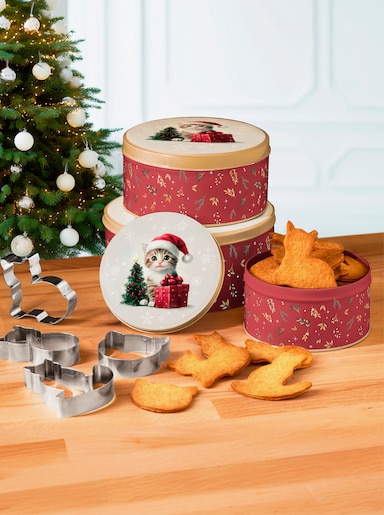 7tlg. Weihnachtsplätzchen Set - weiß