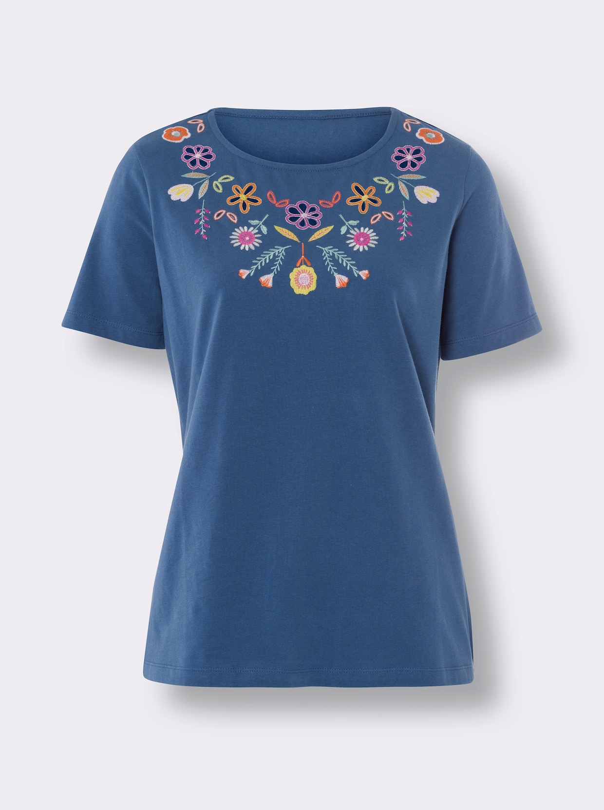 heine Shirt met ronde hals - jeansblauw