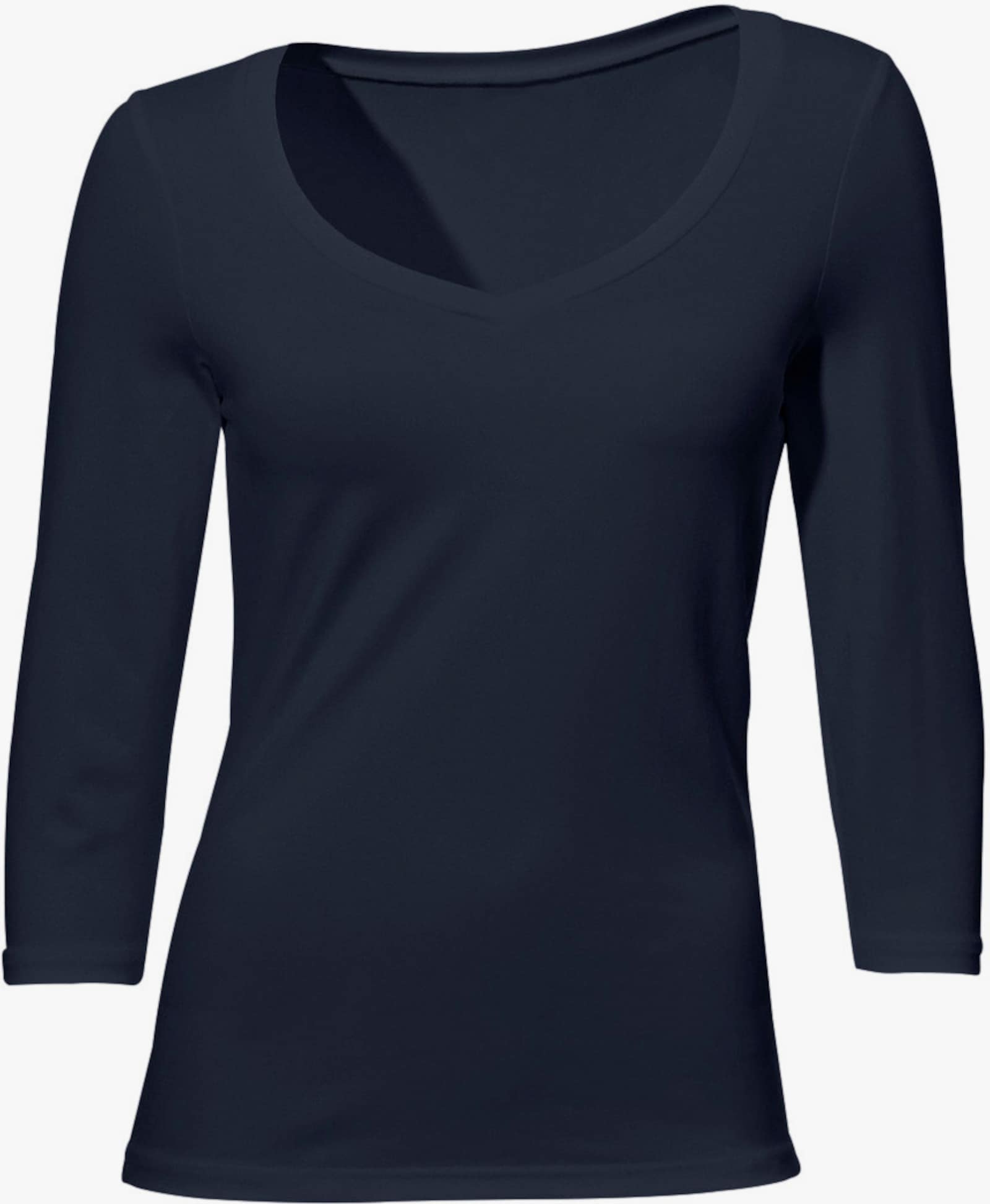 heine 3/4-Arm-Shirt mit Herz-Ausschnitt - marine