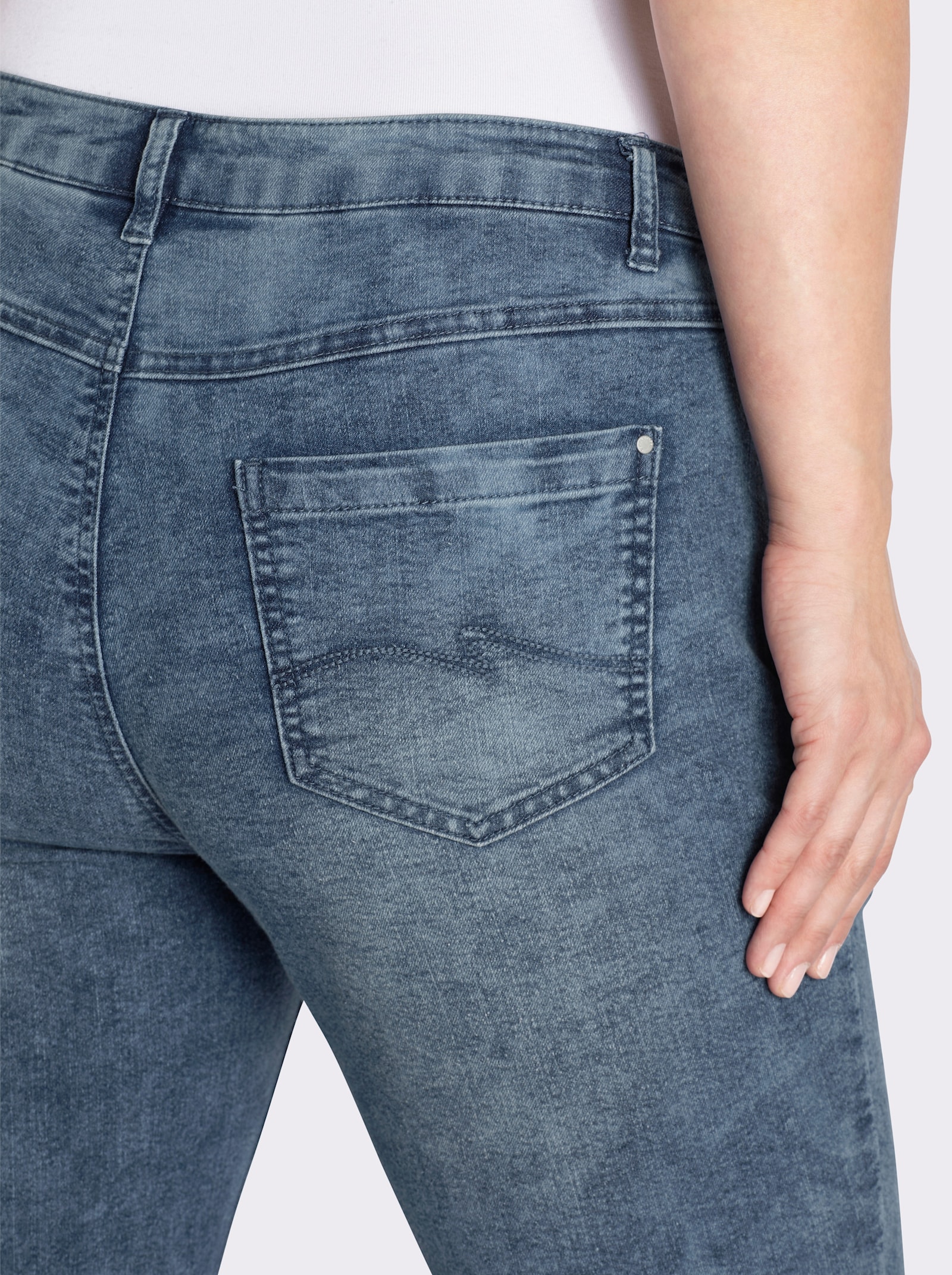 7/8-Jeans in 5-Pocket-Form - blue-stone-washed