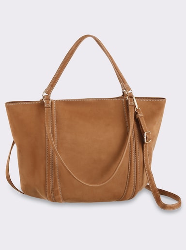 heine Handtasche in Trapezform - cognac