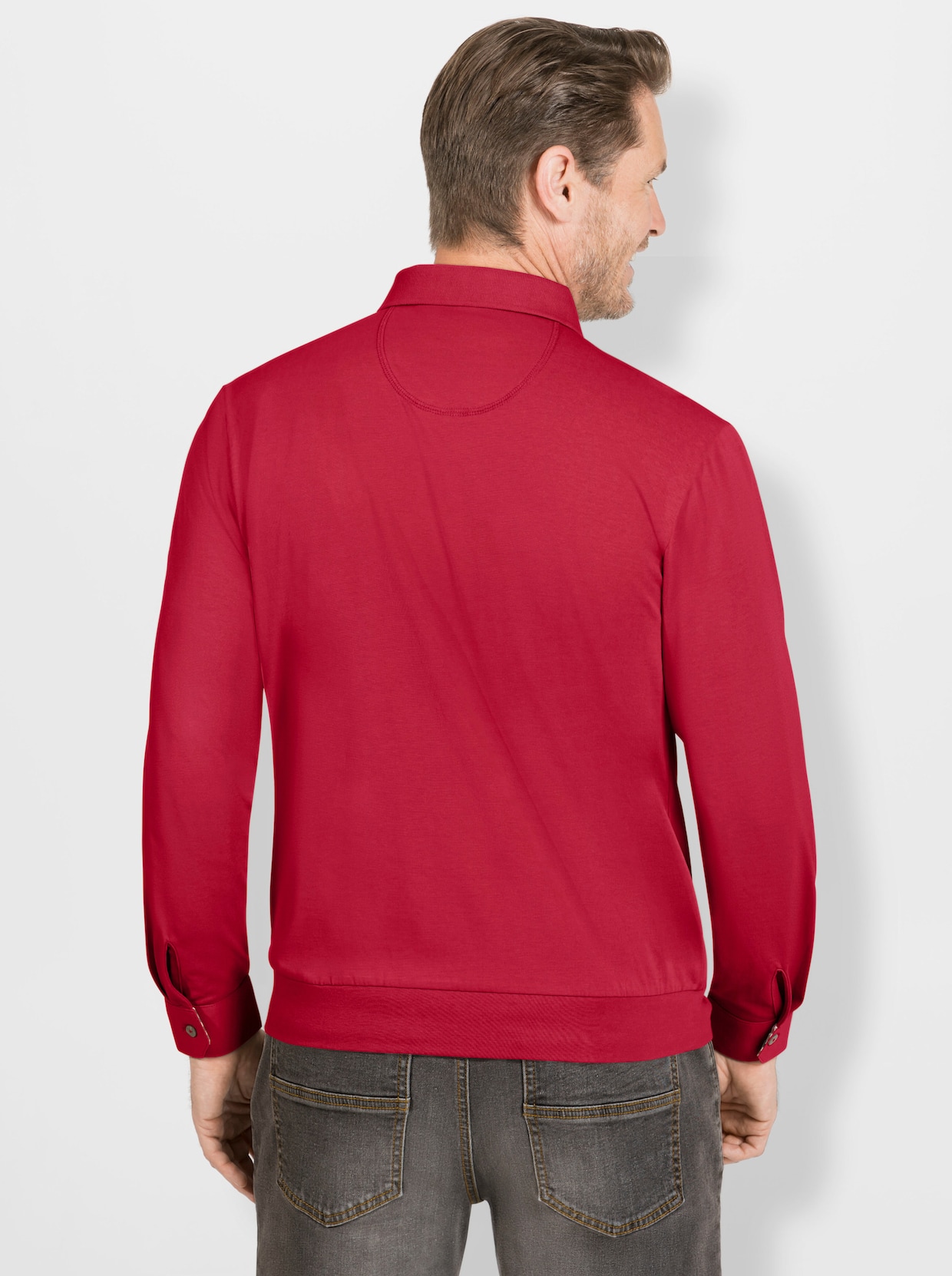 Hajo Poloshirt met lange mouwen - kers