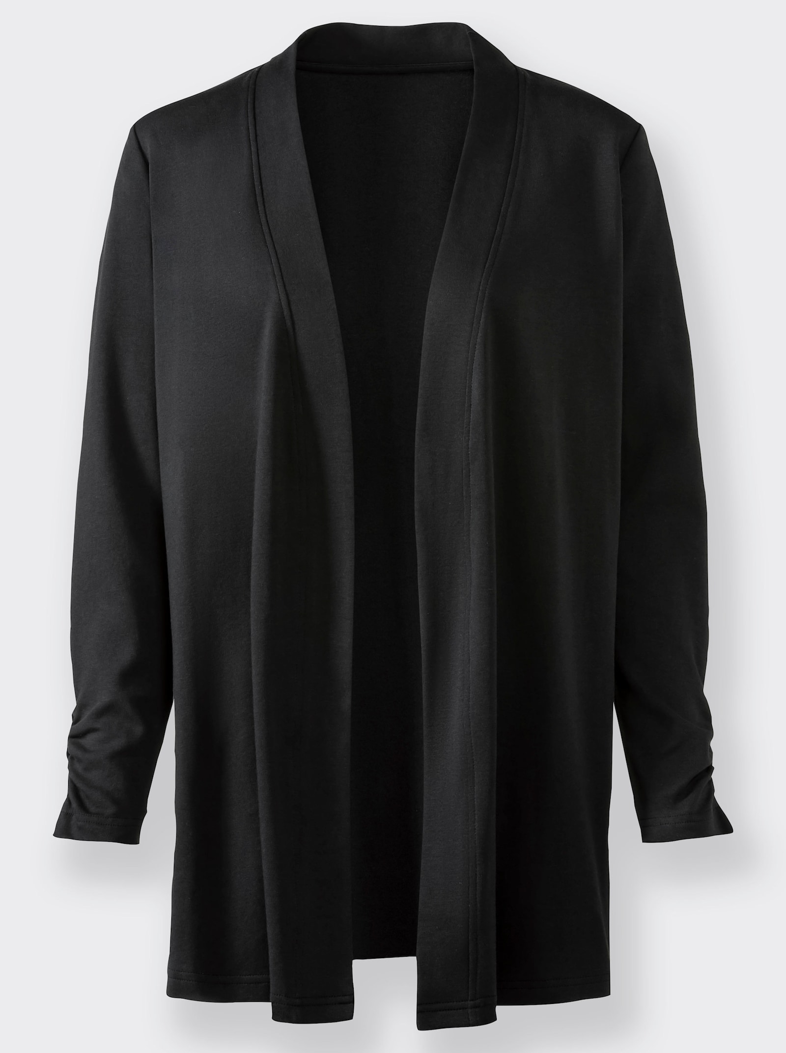 Shirtjasje met gerimpelde mouwen - zwart