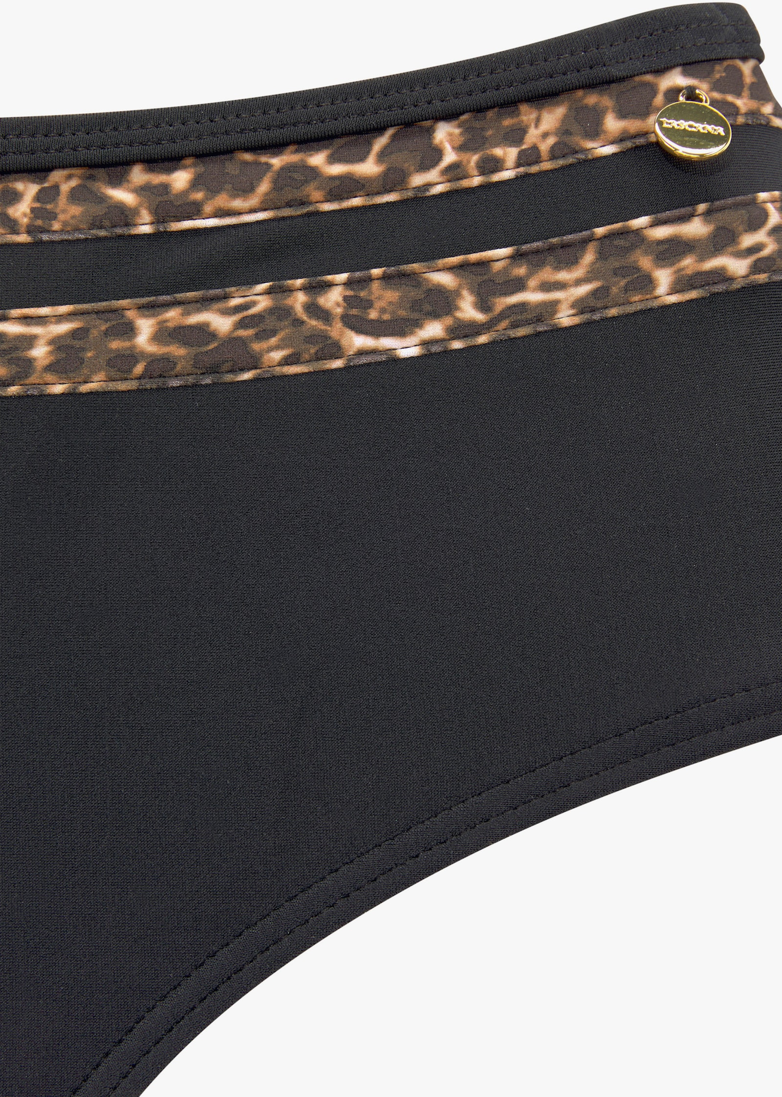 LASCANA Highwaist-Bikini-Hose - schwarz-leo