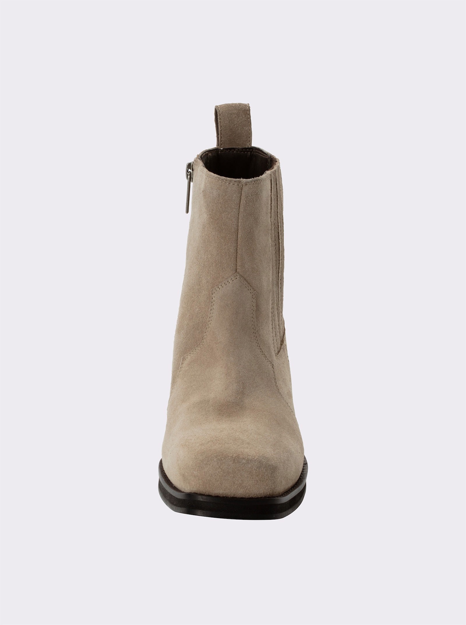sheego Cowboy Stiefelette aus Veloursleder - beige