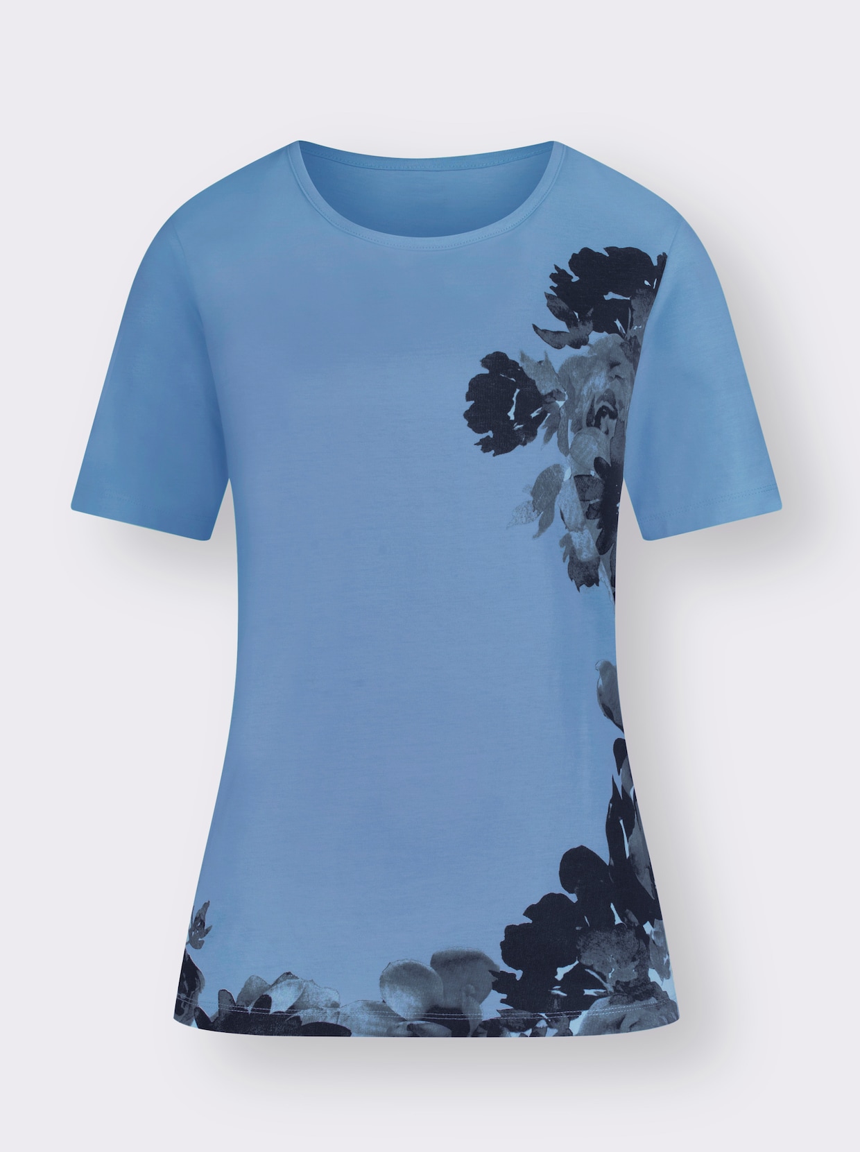 Shirt met korte mouwen - hemelsblauw bedrukt