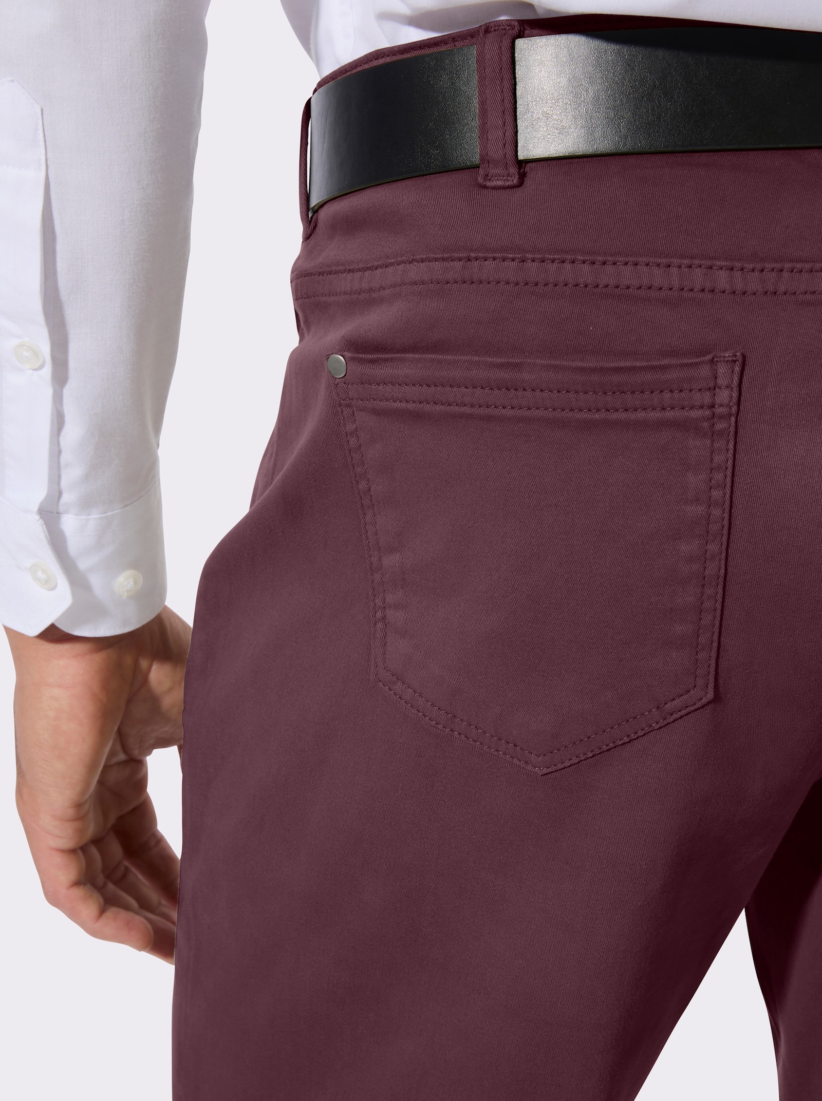 5-pocketjeans van twill - bordeaux