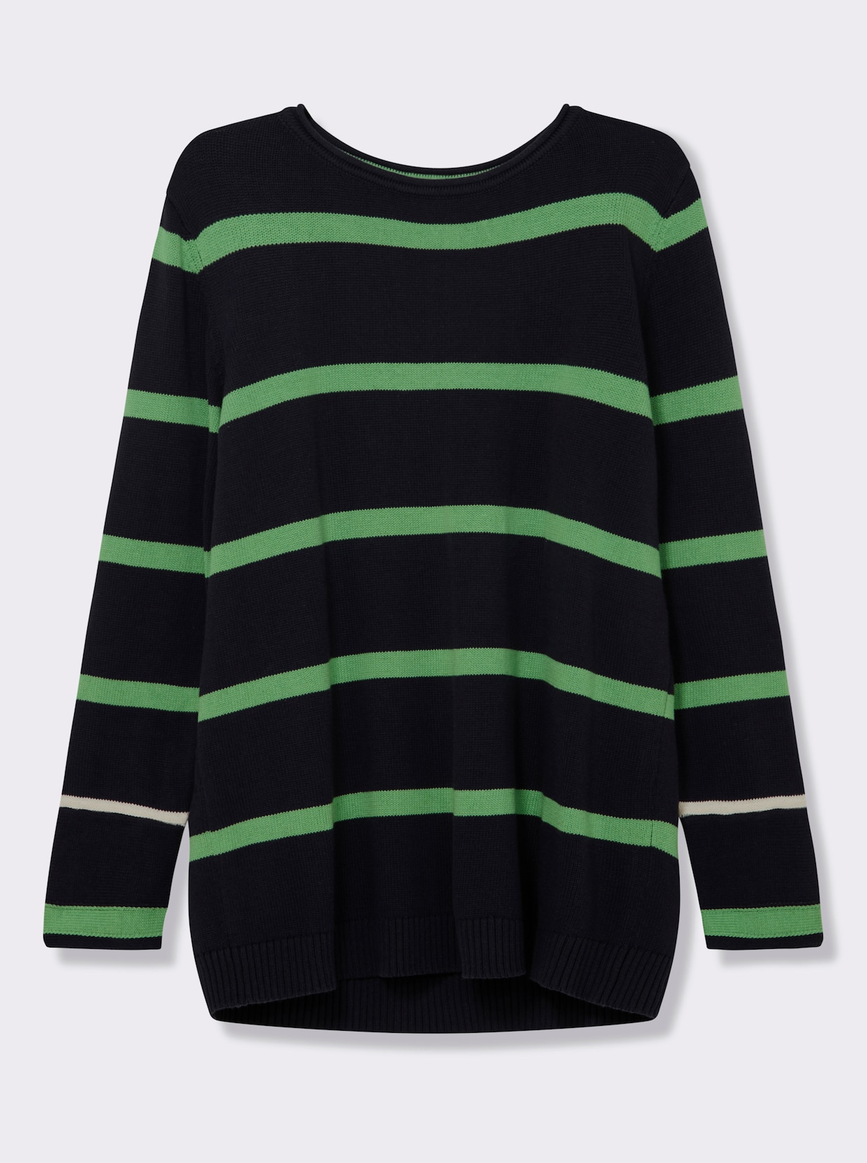 sheego Pullover - tiefblau-apfel-geringelt