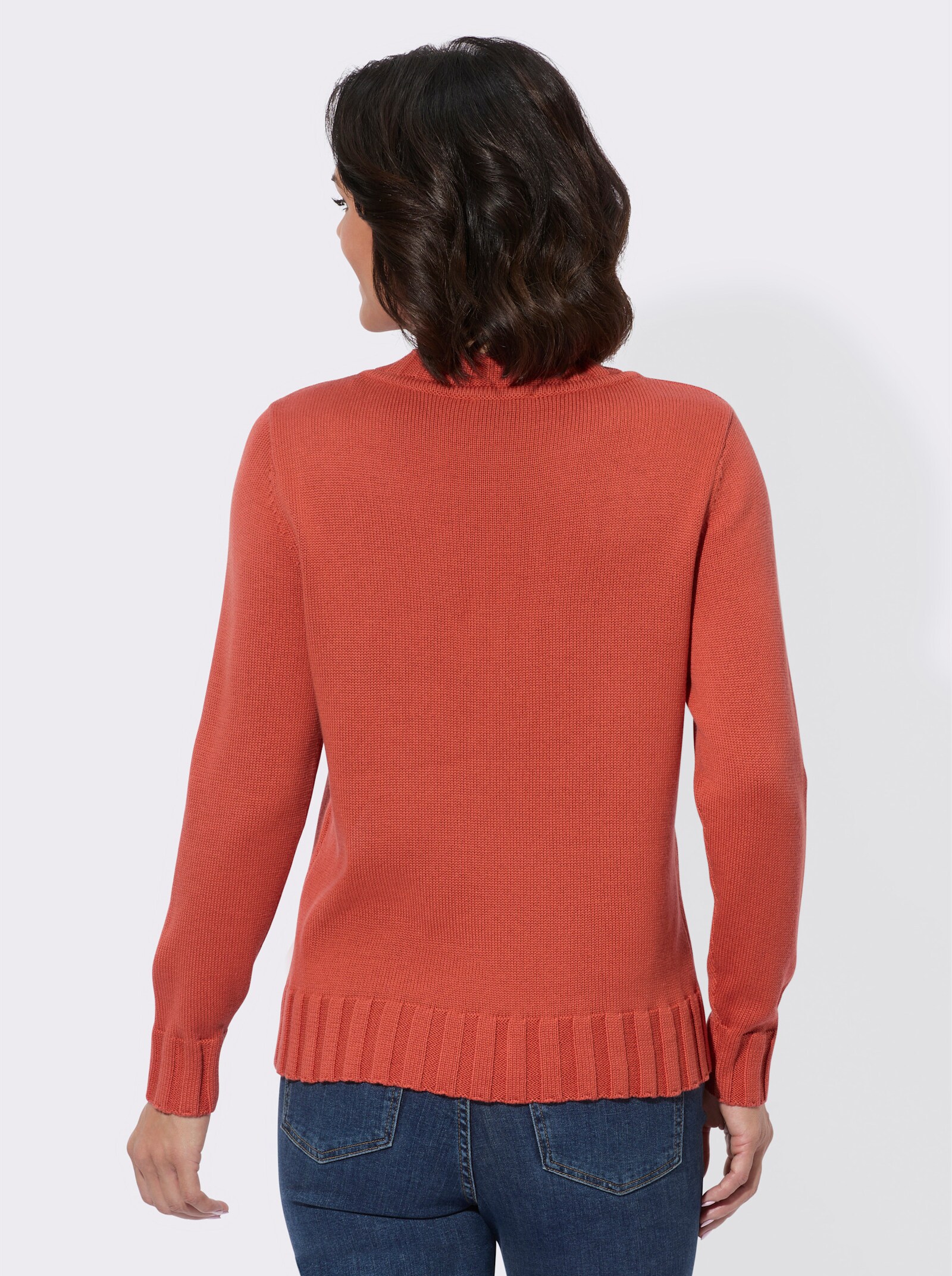 Langarm-Pullover mit Ripp-Abschlüssen - terra