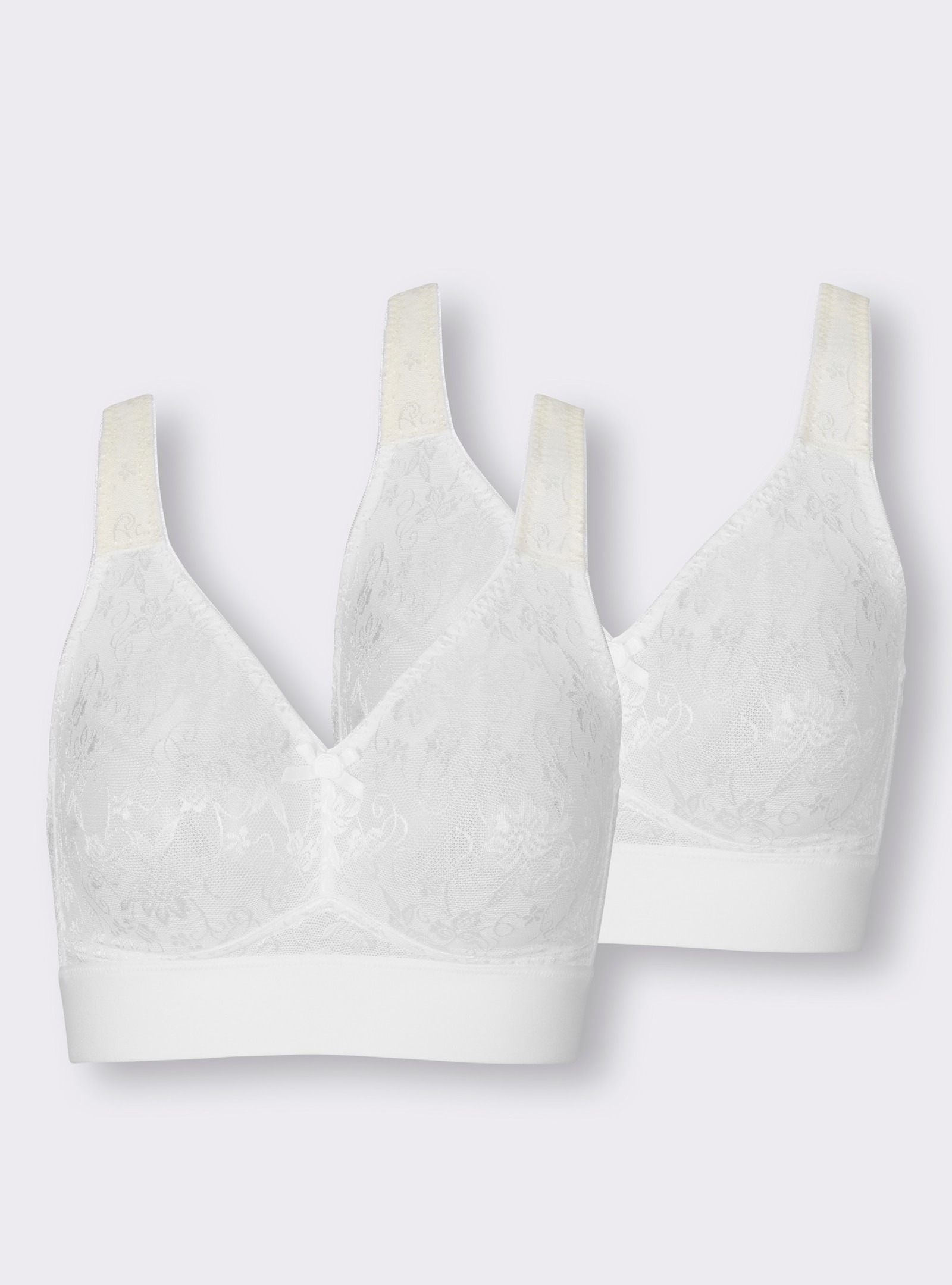 wäschepur Soutien-gorge confort sans armatures avec motif jacquard - blanc