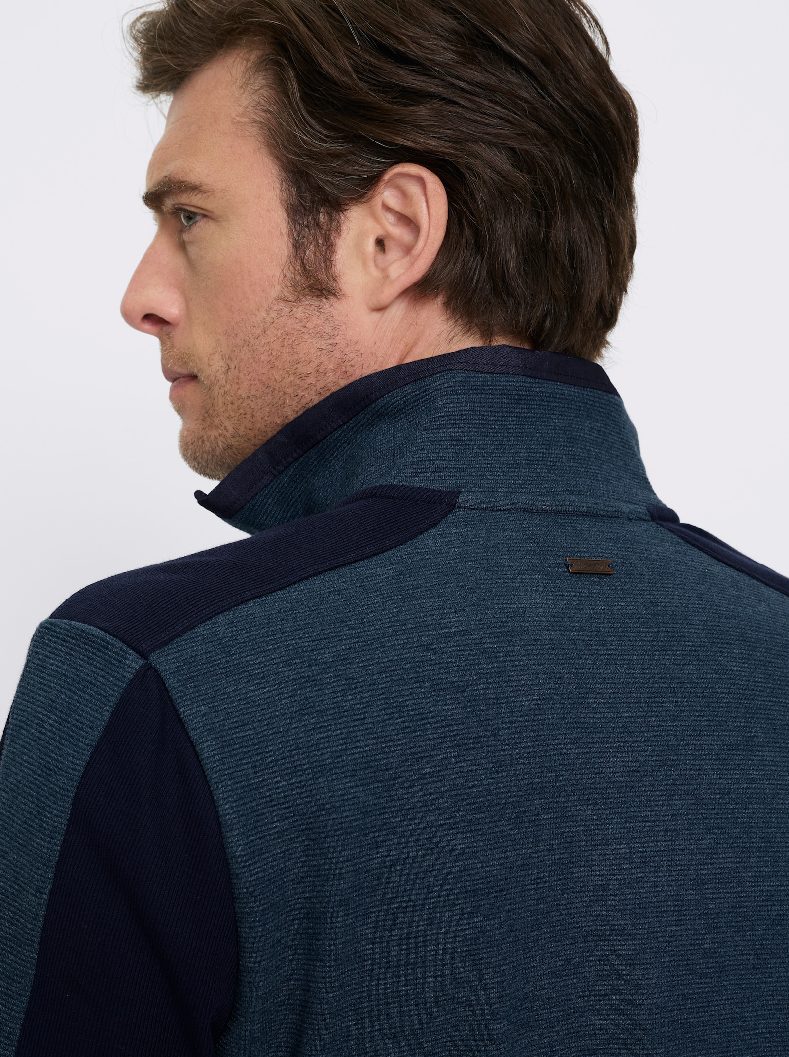 Marco Donati Sweatjacke mit seitlichen Taschen - dunkelblau-meliert