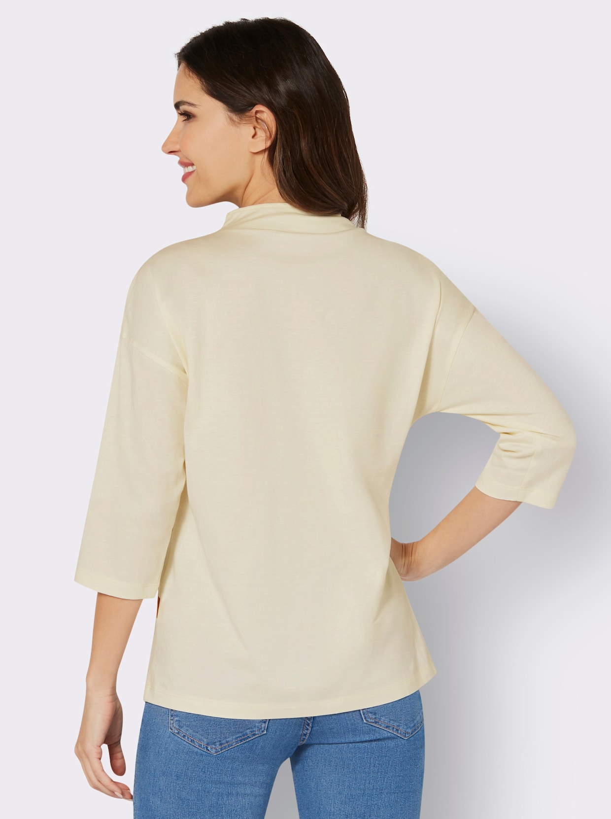 Shirt met 3/4-mouw - champagne