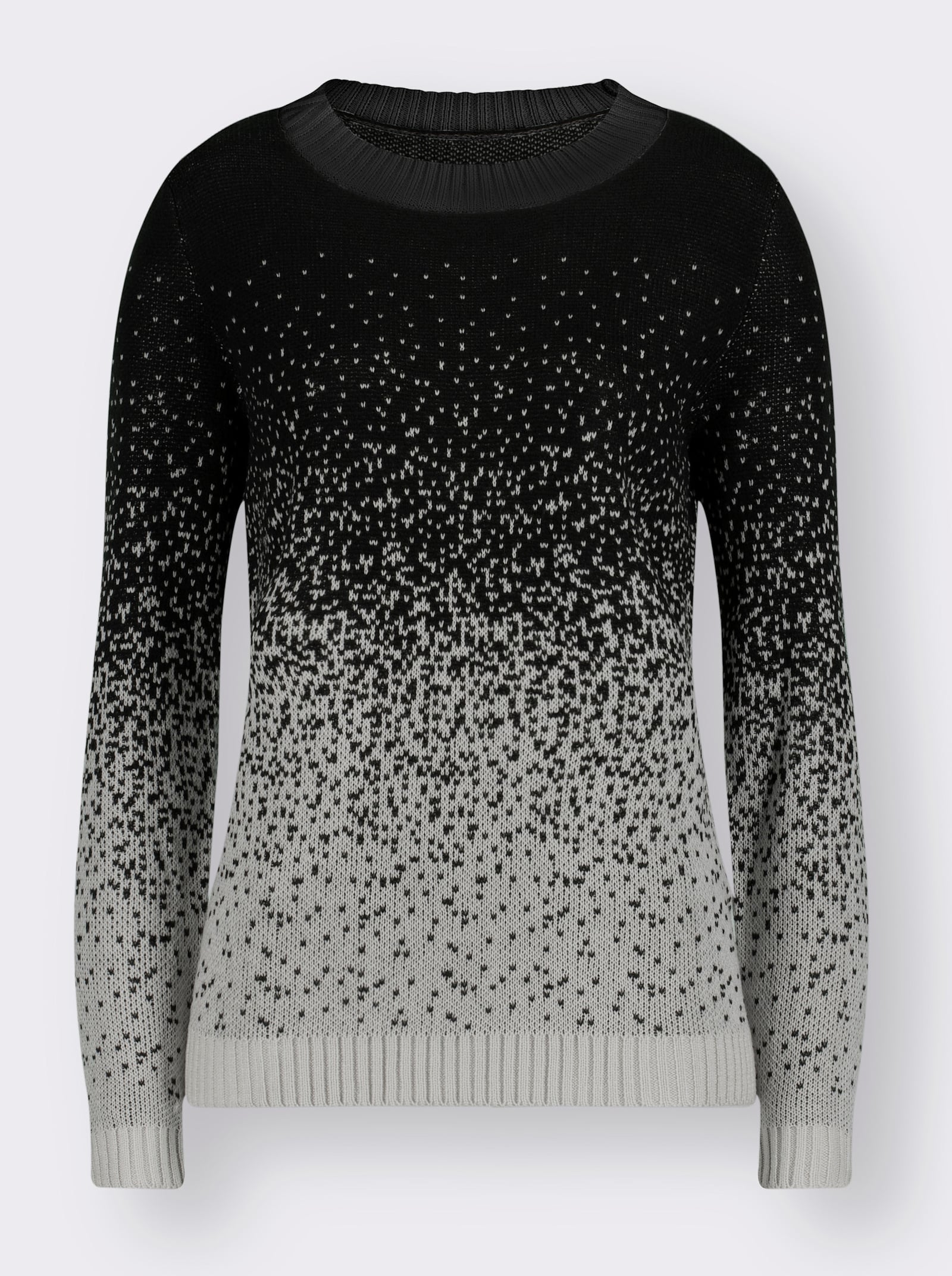 Jacquardpullover aus Jacquard-Strick - schwarz-gemustert