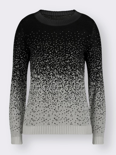 Jacquardpullover - schwarz-gemustert