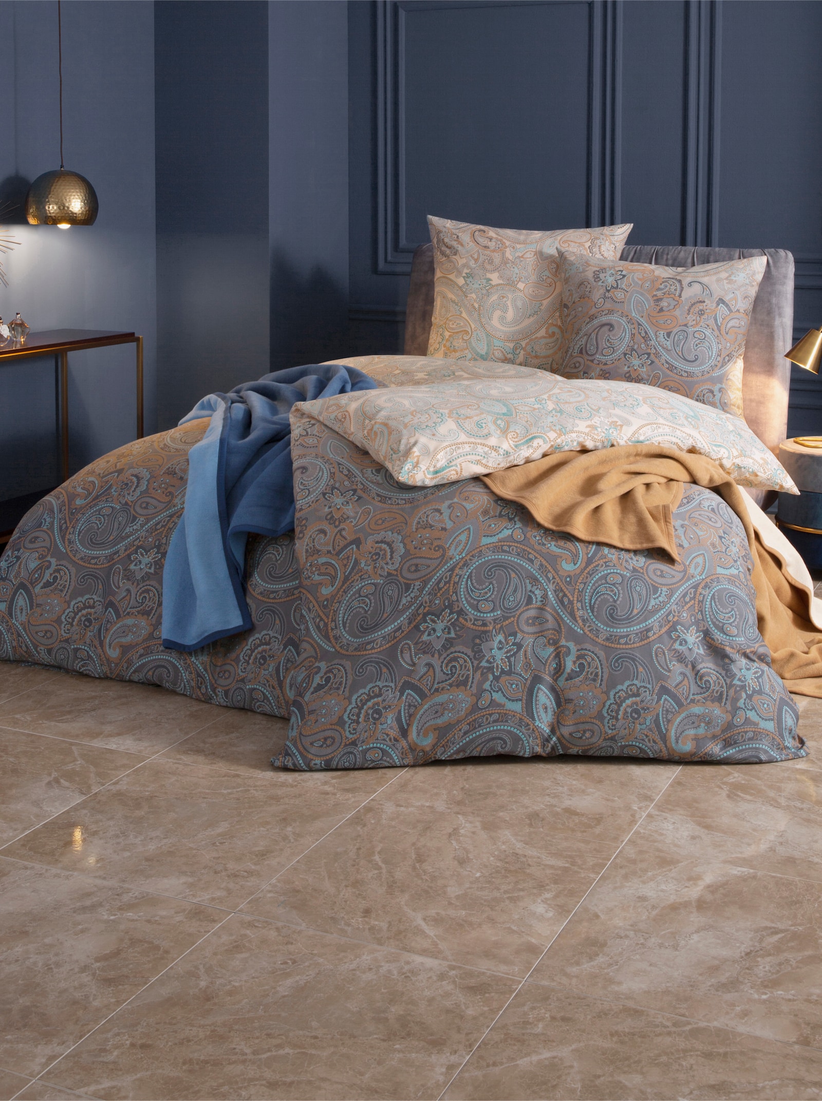 Biederlack Wohndecke - jeansblau