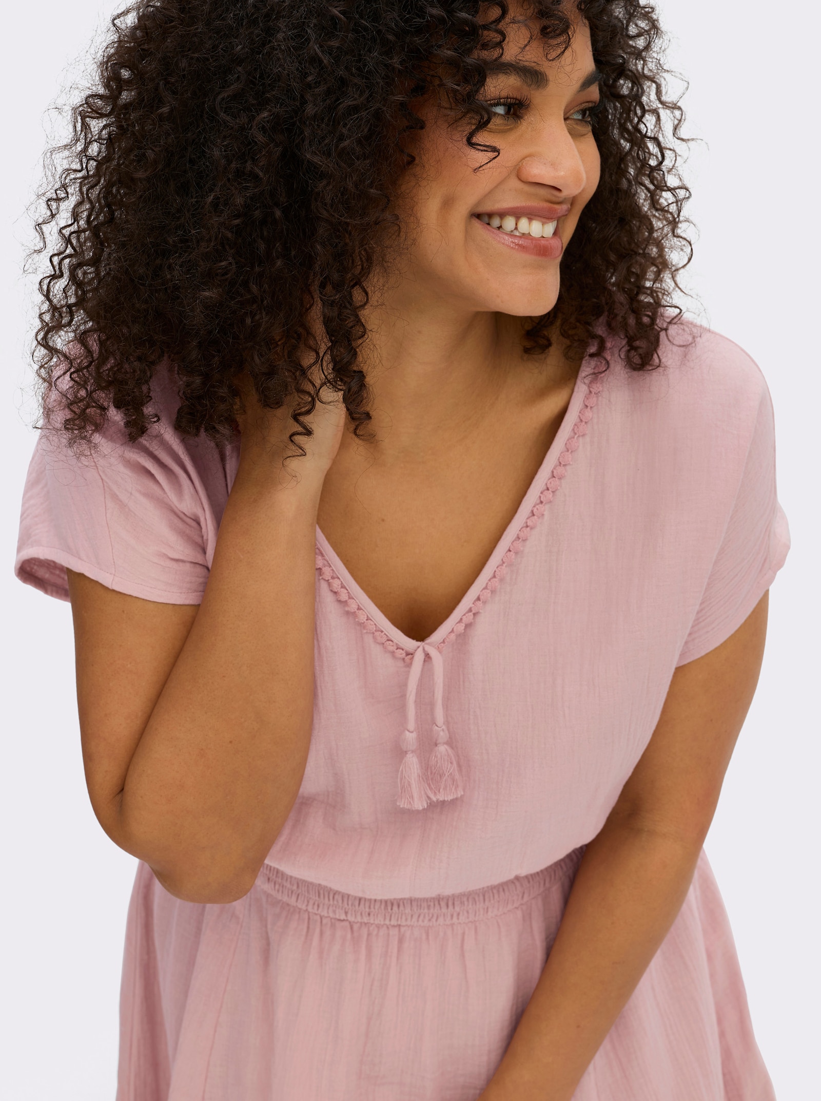 sheego Sommerkleid aus Musselin - hortensie