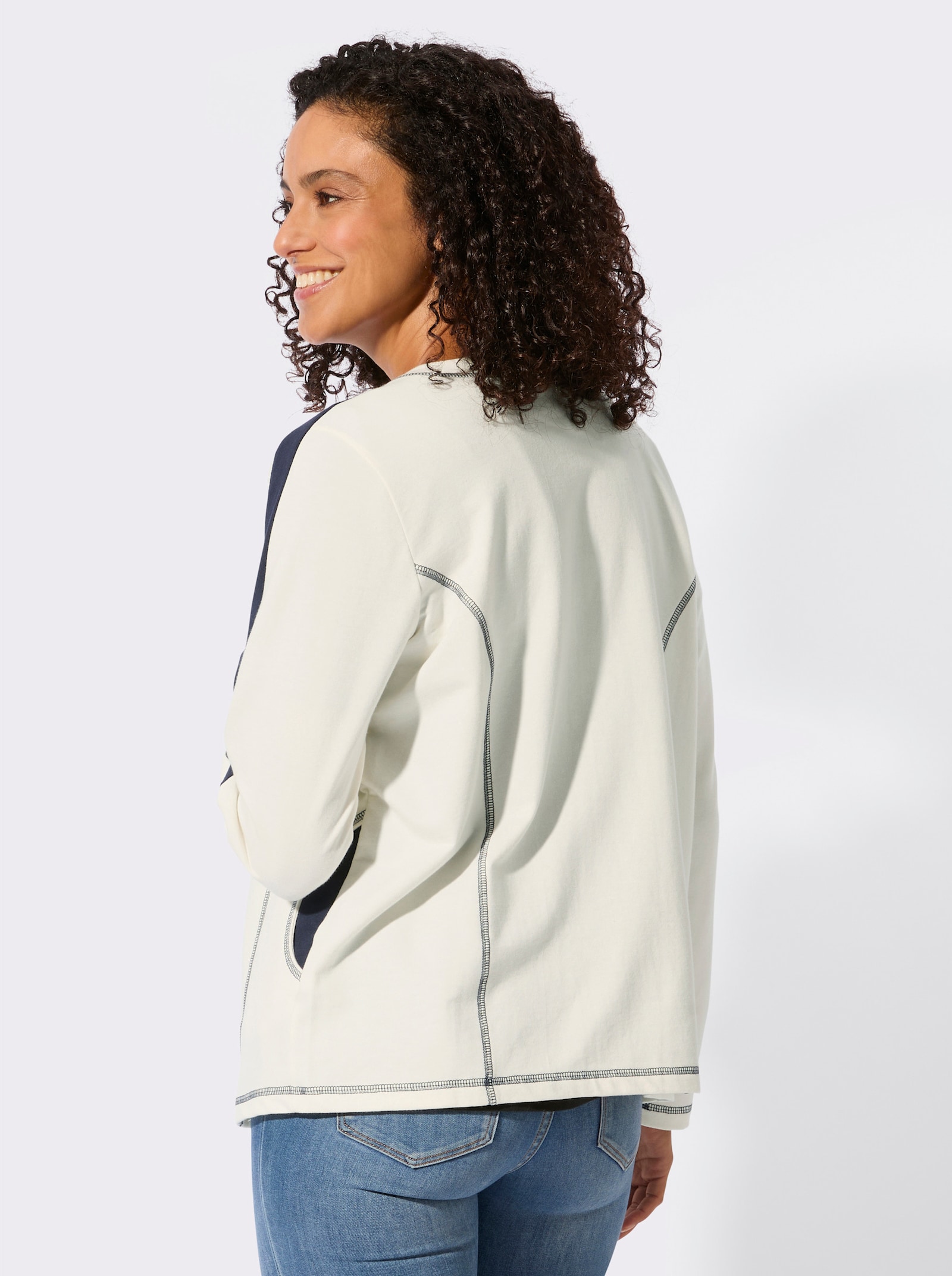 Shirtjacke - ecru-marine