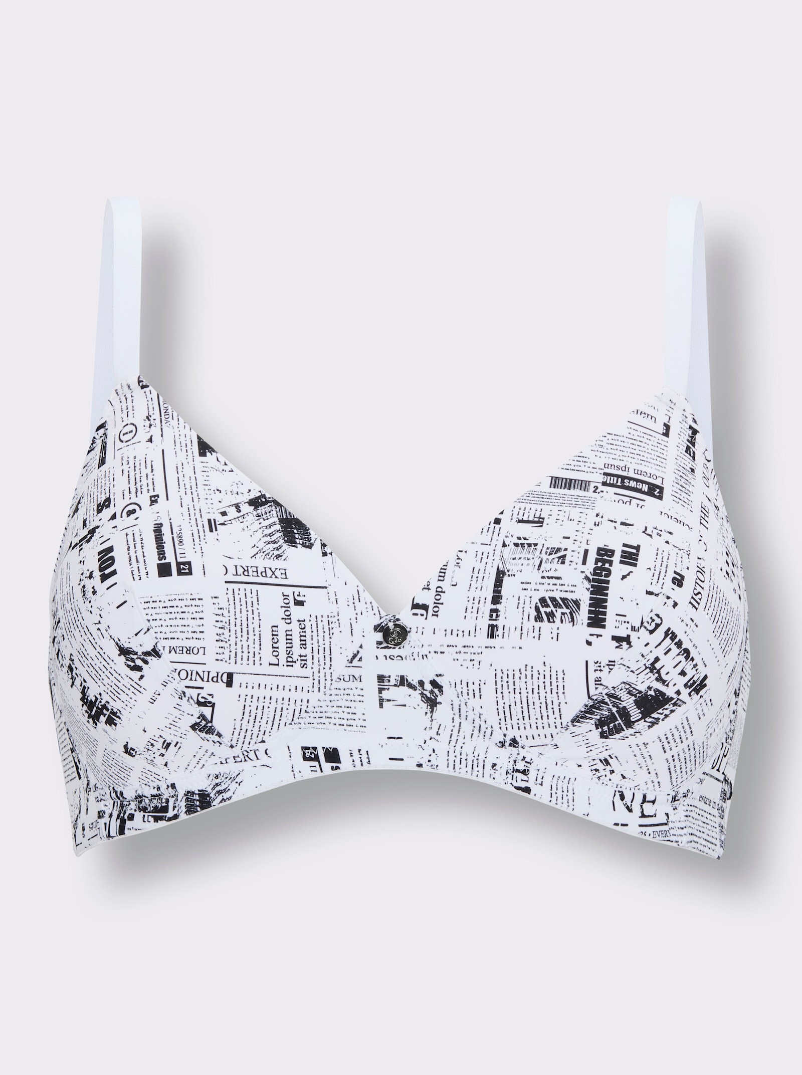 wäschepur Schalen-BH ohne Bügel im Druckdessin - weiß-schwarz