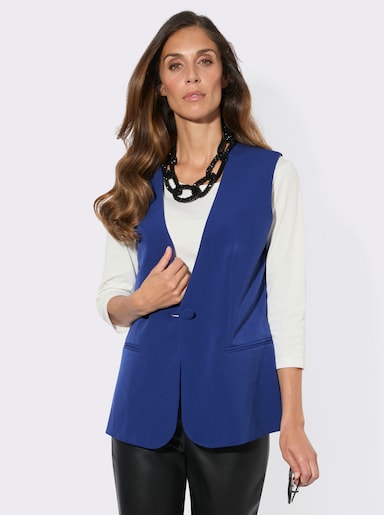 Anzugweste mit Schlitz hinten - royalblau
