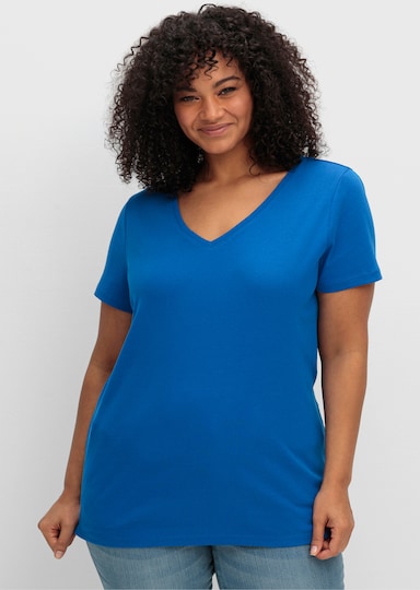 sheego T-Shirt - kobaltblau