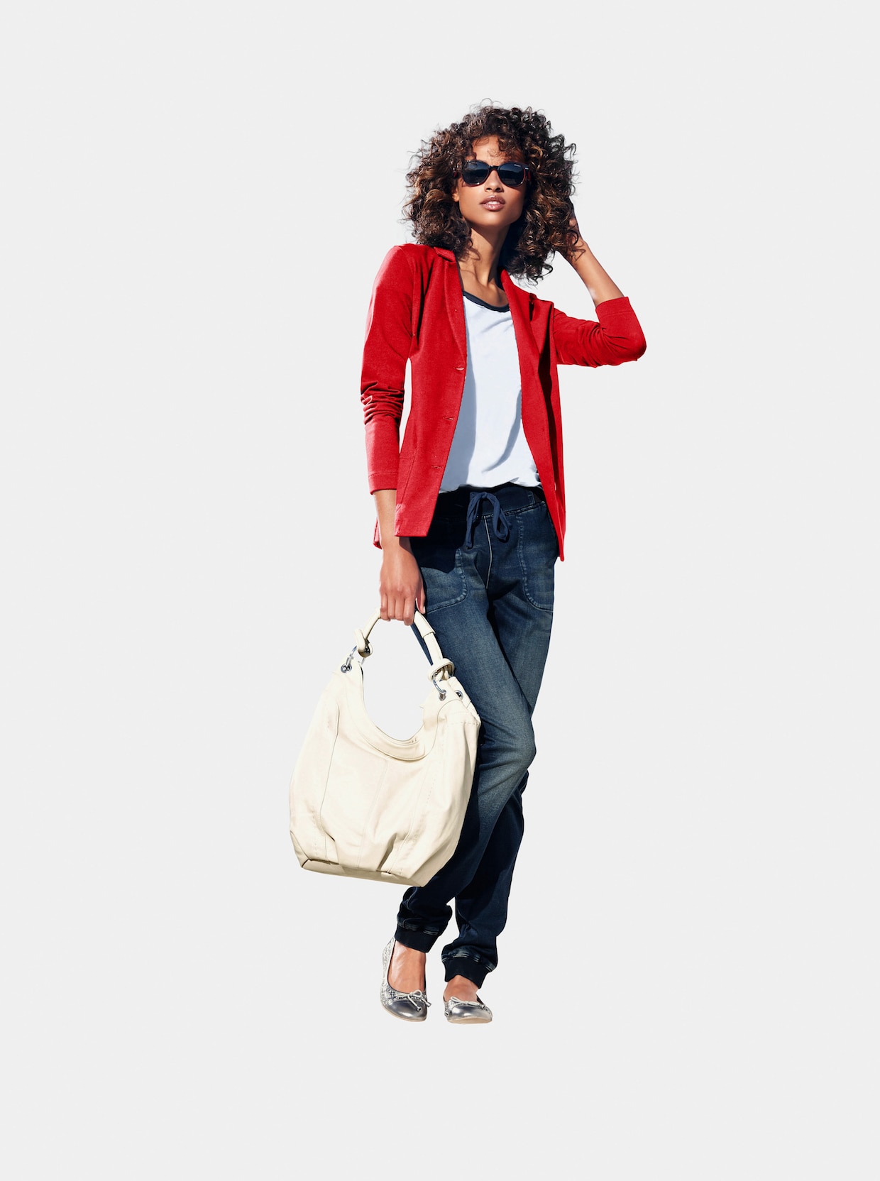 heine Blazer en jersey - corail