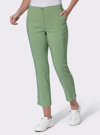 7/8-broek met ritssluitingen aan de zoom - eucalyptus