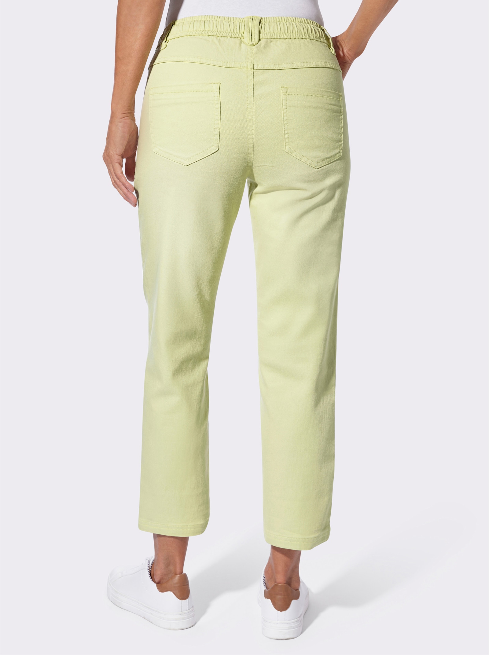 7/8-Jeans mit bequemem Schlupfbund - pistazie