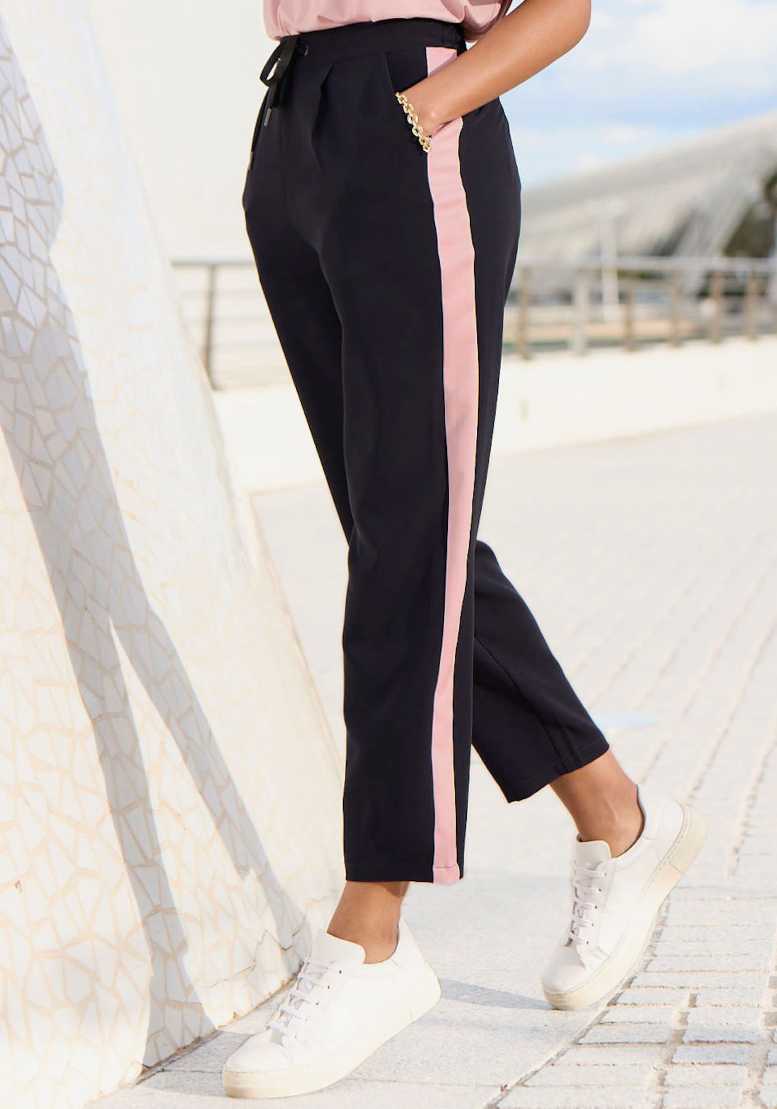 Vivance Pantalon - noir-mauve