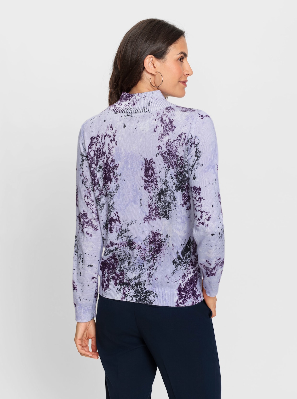 Pullover - lila geprint