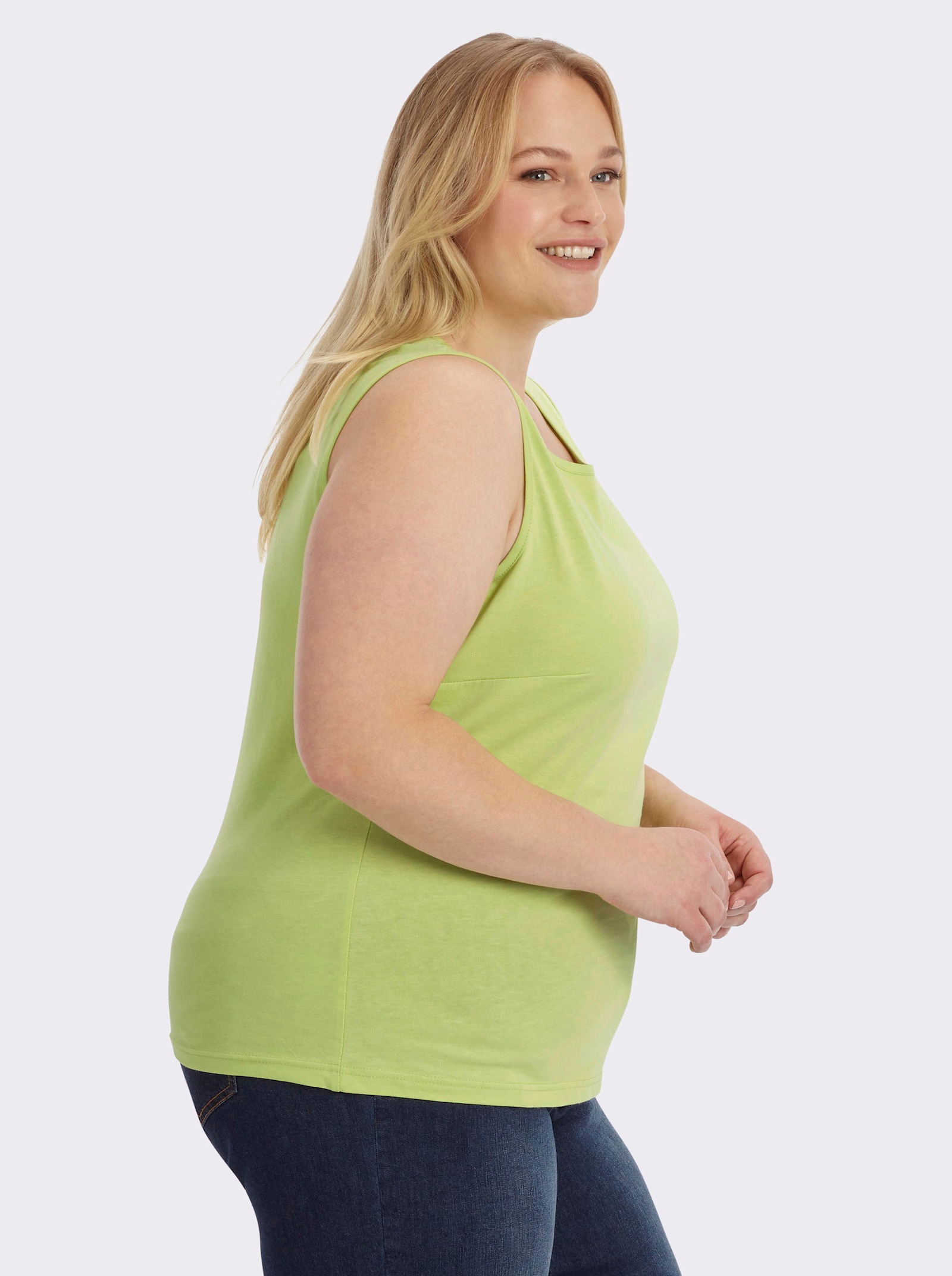 Trägertop mit Rundhals-Ausschnitt - grün