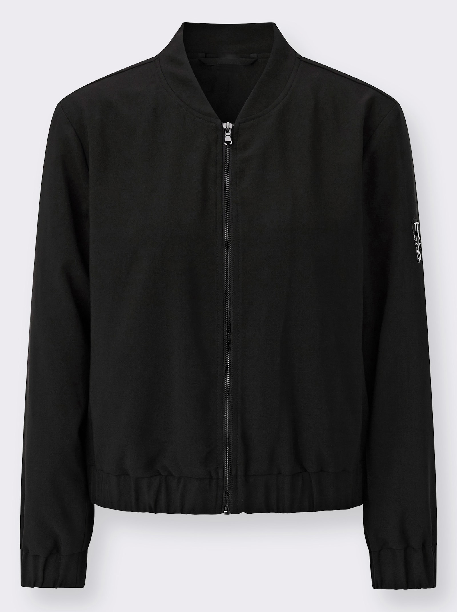 Blouson mit gerippten Bündchen - schwarz
