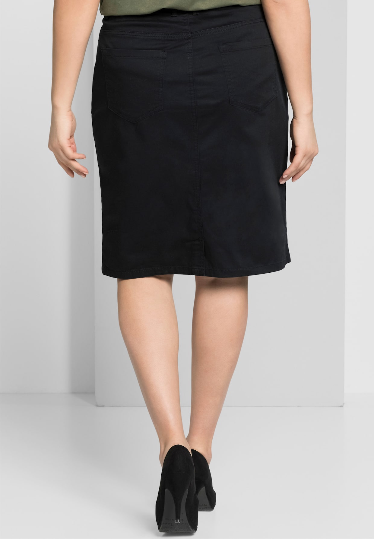 sheego Jupe crayon - noir